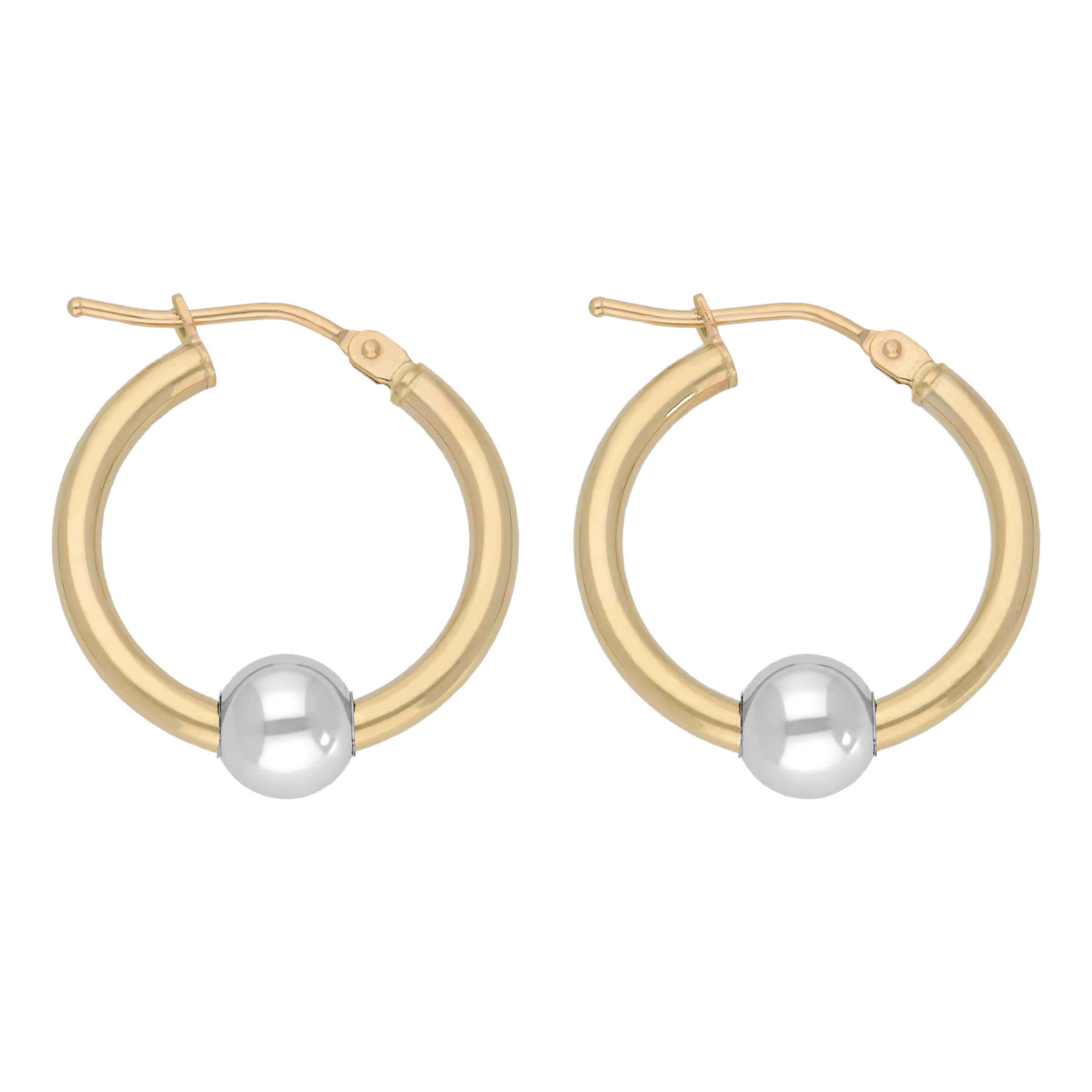 Firetti Paar Creolen »Schmuck Geschenk Gold 375 Ohrschmuck Ohrringe Kugel bicolor«