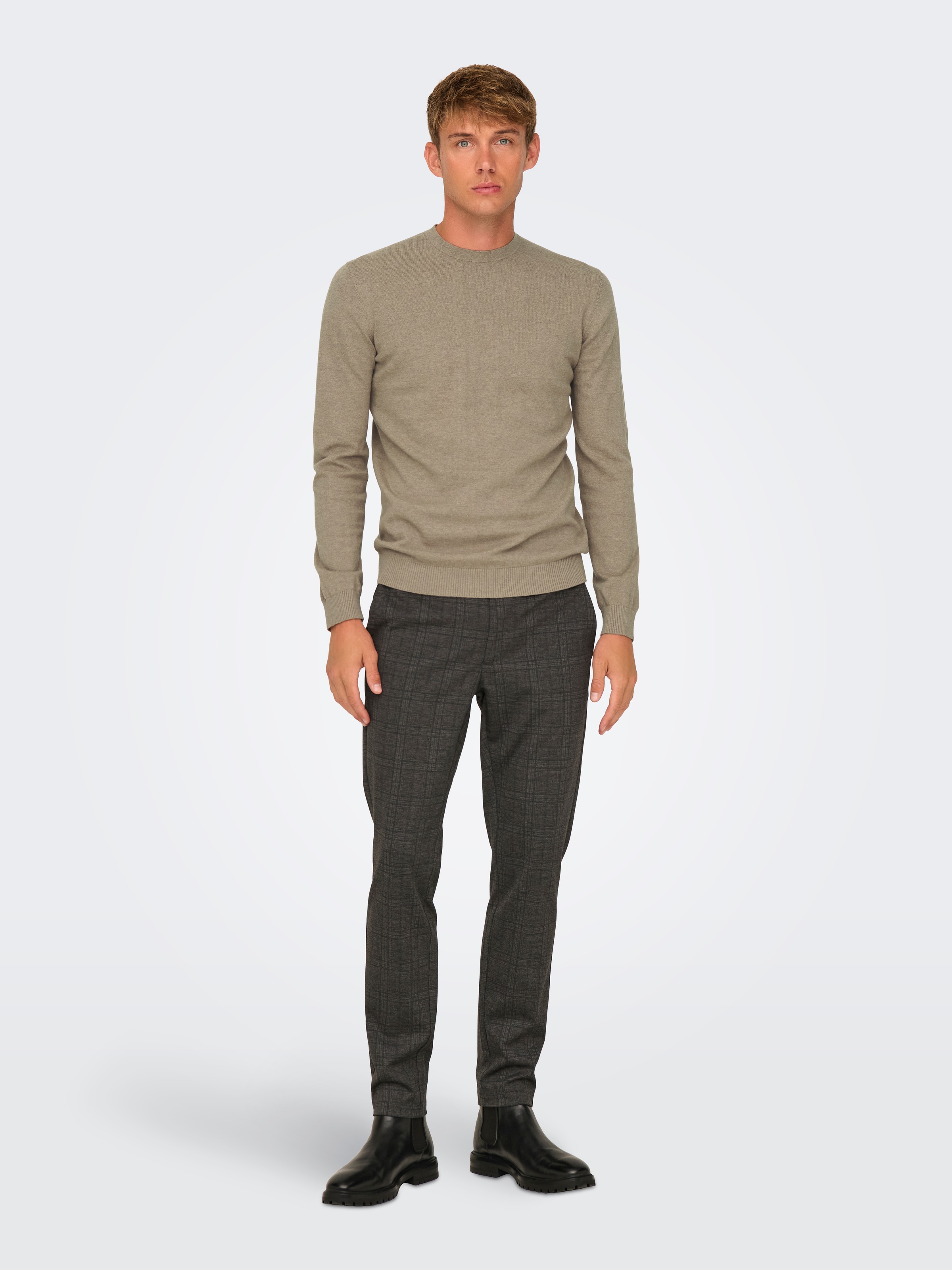ONLY & SONS Strickpullover »ONSLOUI REG 12 MEL CREW KNIT NOOS«