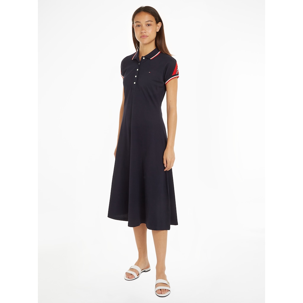 Tommy Hilfiger Polokleid »F&F STP SLV KNEE POLO DRESS«, mit kontrastfarbenen Einsätzen