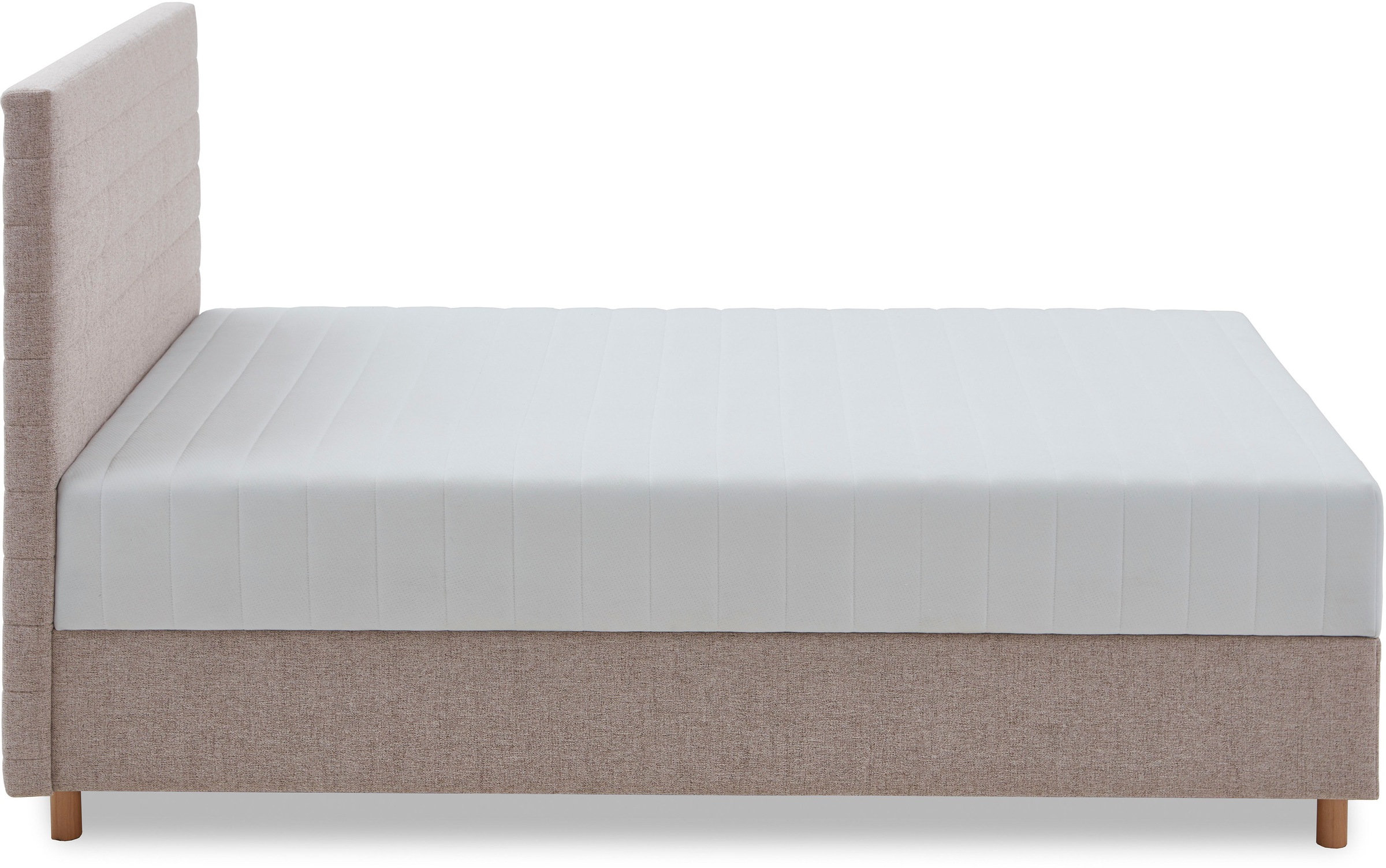 Stauraumbett "Josie", grau (taupe), B:93cm H:107cm L:212cm, ATLANTIC HOME COLLECTION, Betten, Stauraumbett, mit Taschen-Federkernmatratze und Bettkasten 3