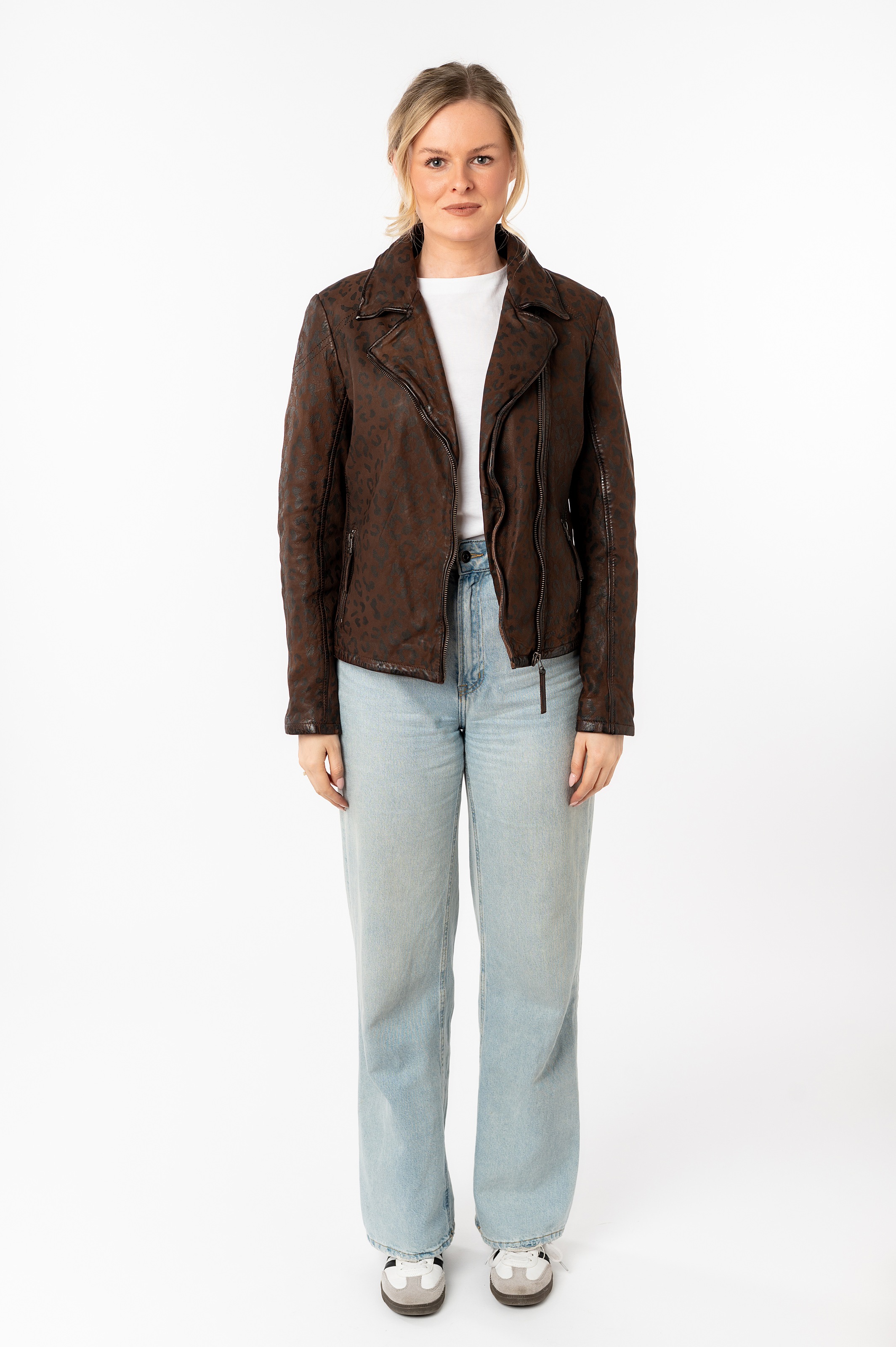 Mauritius Lederjacke »MWMeeow«, mit Reverskragen, All-Over Muster