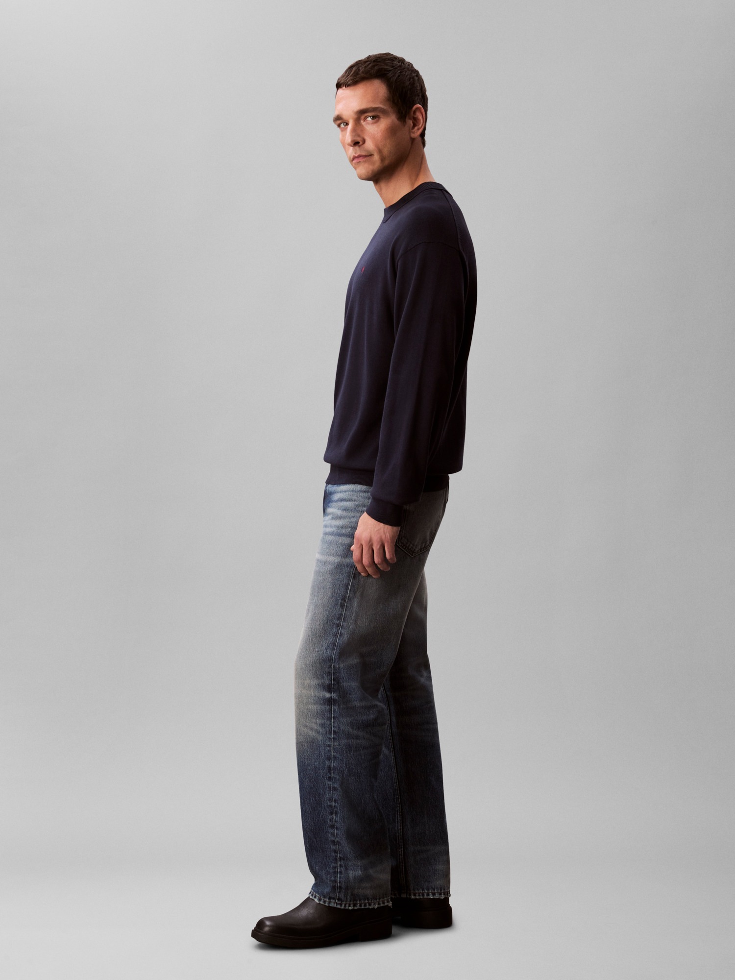 Calvin Klein Jeans Strickpullover »LS EZ COTTON CREWNK SWEATER 12GG«, Mit Rundhalsausschnitt