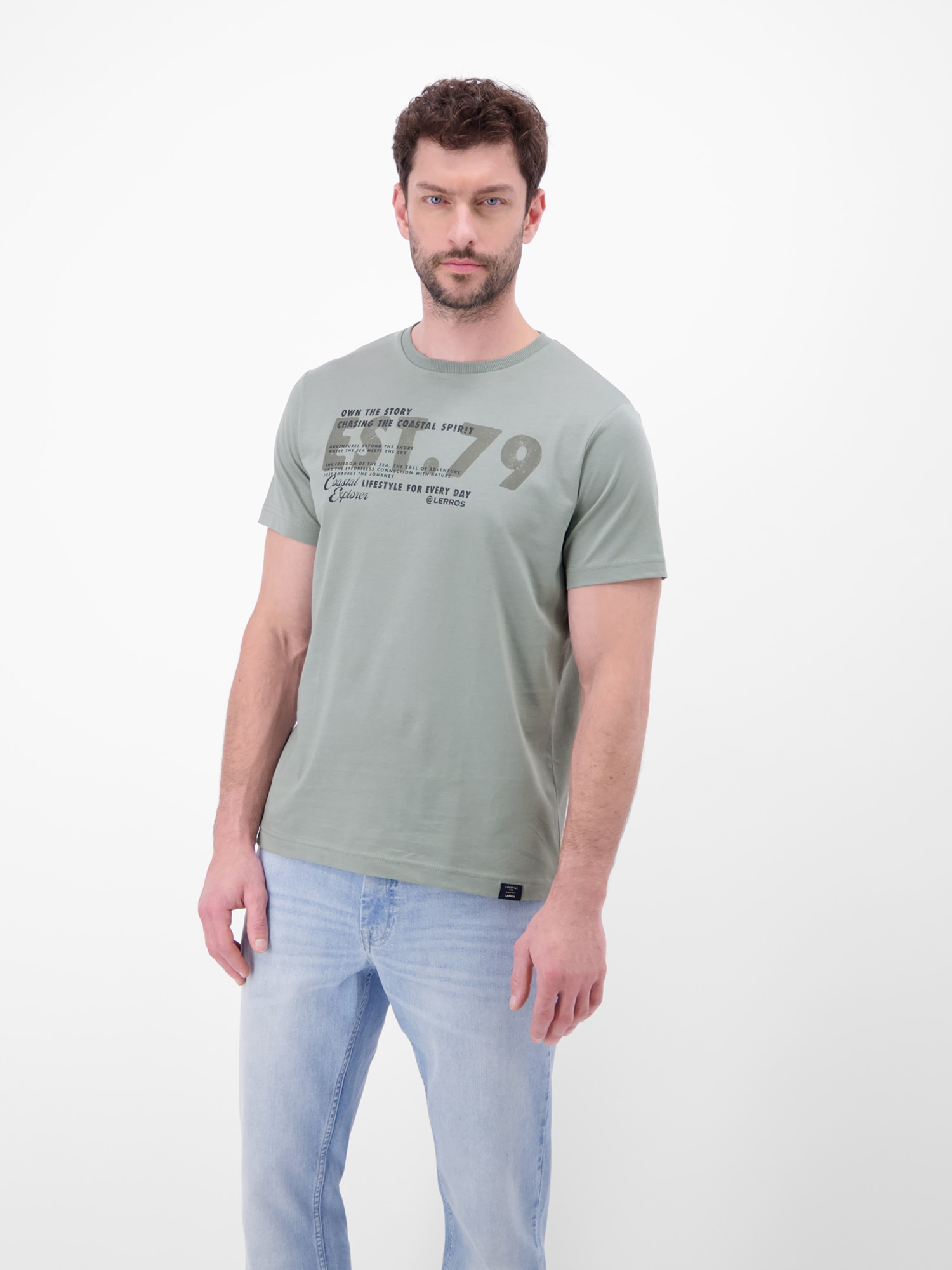LERROS T-Shirt "T-Shirt aus Baumwolle mit Brustprint"