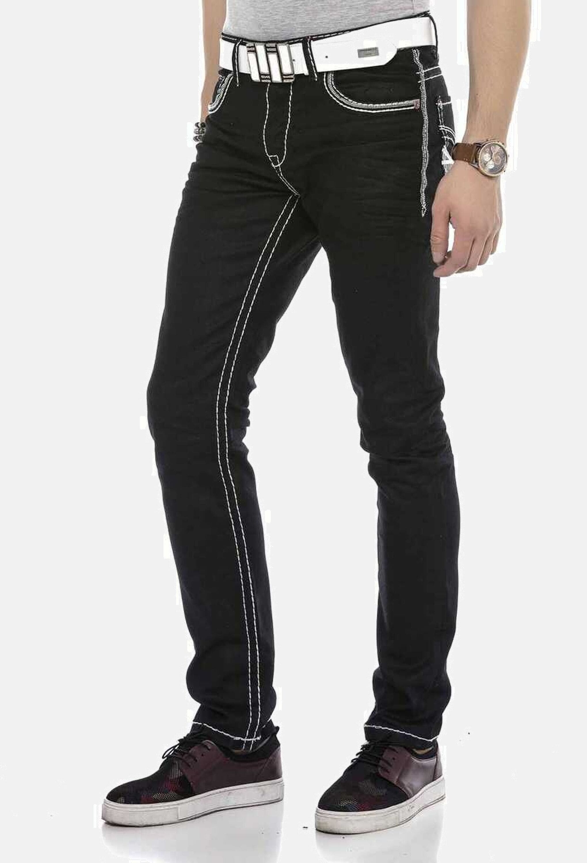 Cipo & Baxx Gerade Jeans "Cipo & Baxx Jeans" mit farblich abgehobenen Nähten, CD553