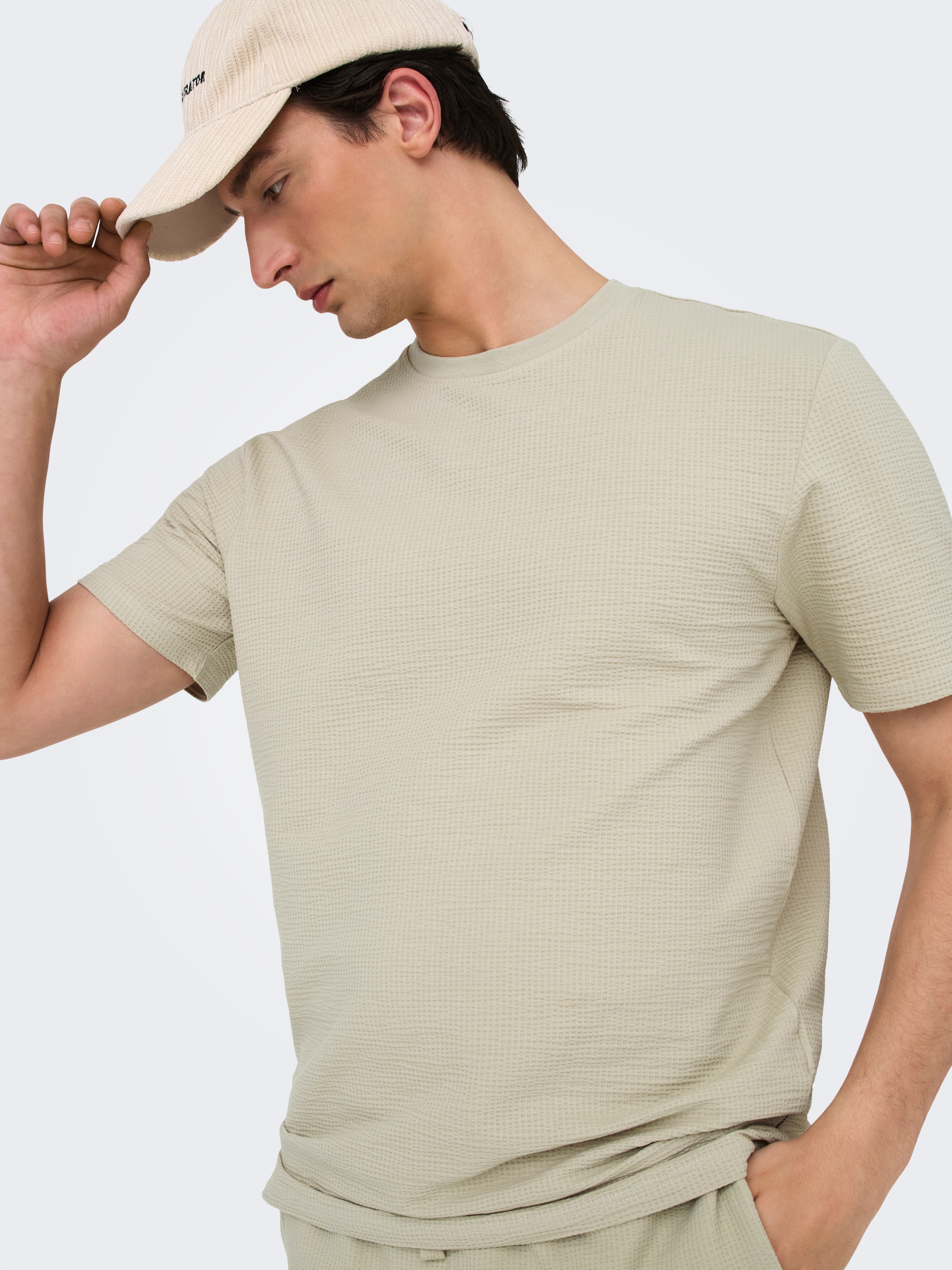 Thumbnail - ONLY & SONS Rundhalsshirt "ONSKIAN LIFE REG SEERSUCKER SS TEE NOOS"