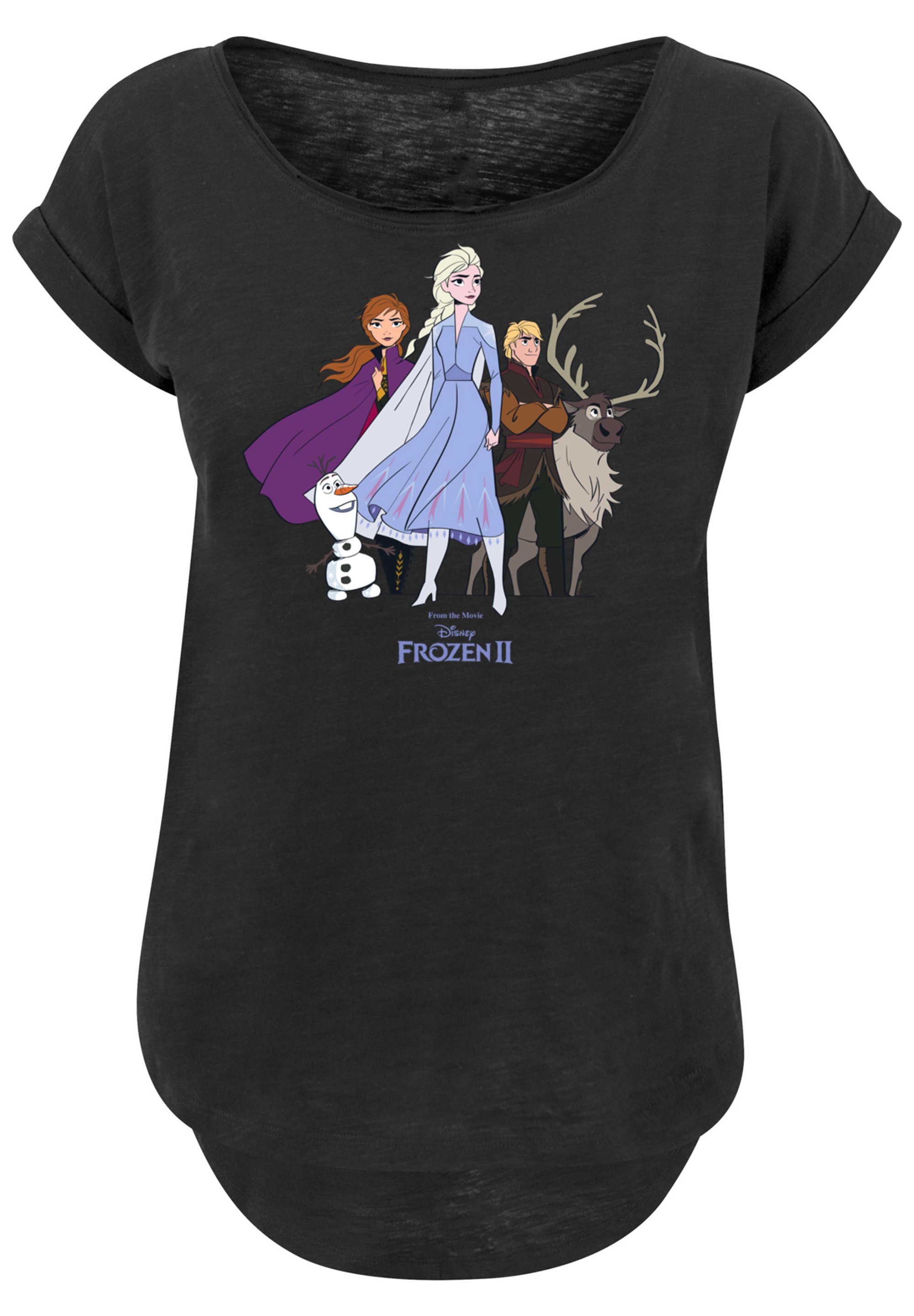 F4NT4STIC T-Shirt »Long Cut T-Shirt Disney Frozen 2 Gruppe«, Damen,Premium Merch,Lang,Longshirt,Bedruckt
