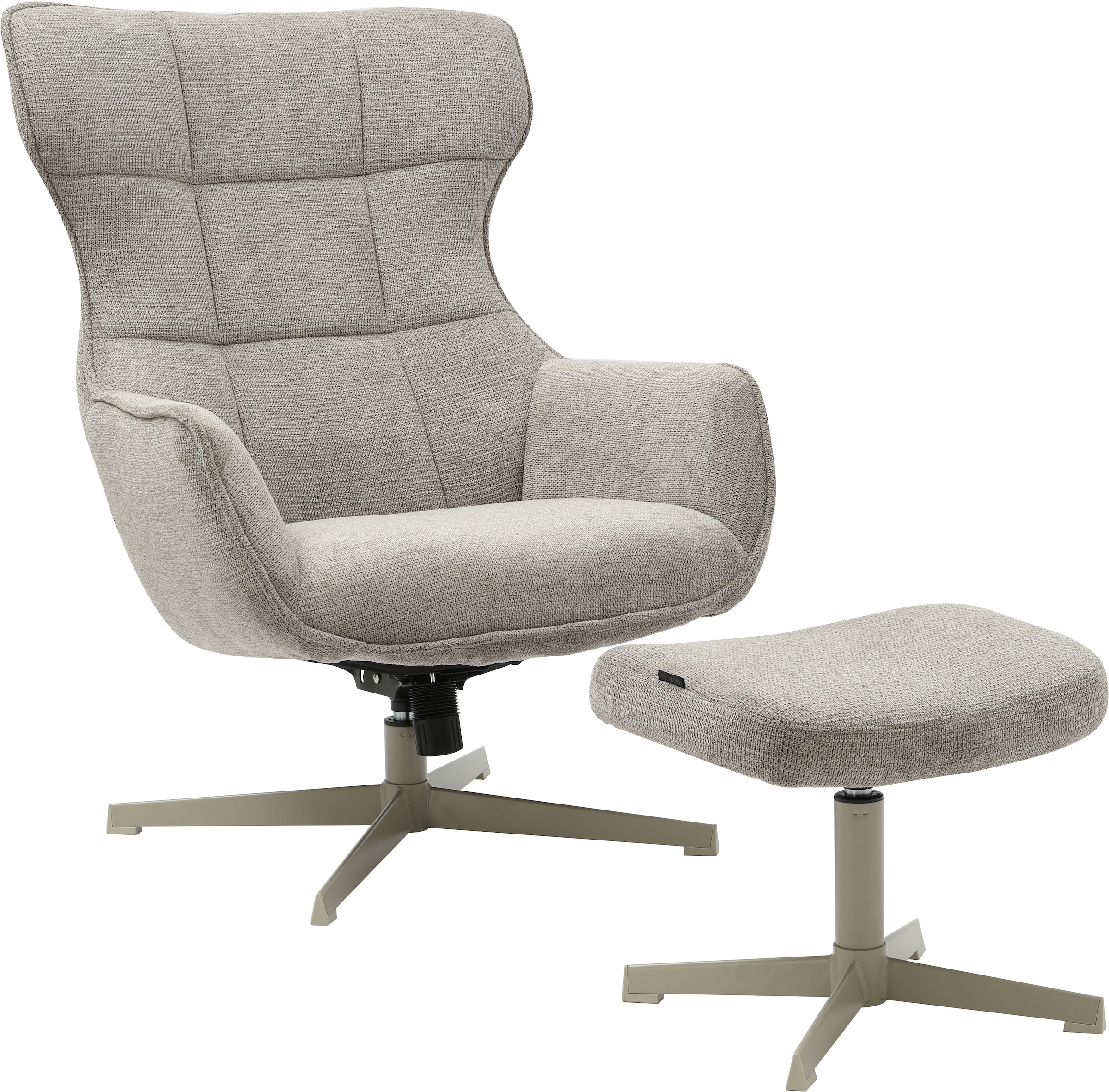INOSIGN Drehsessel "DEGAN Ohrensessel mit Hocker im Set", Relaxsessel mit 3 günstig online kaufen