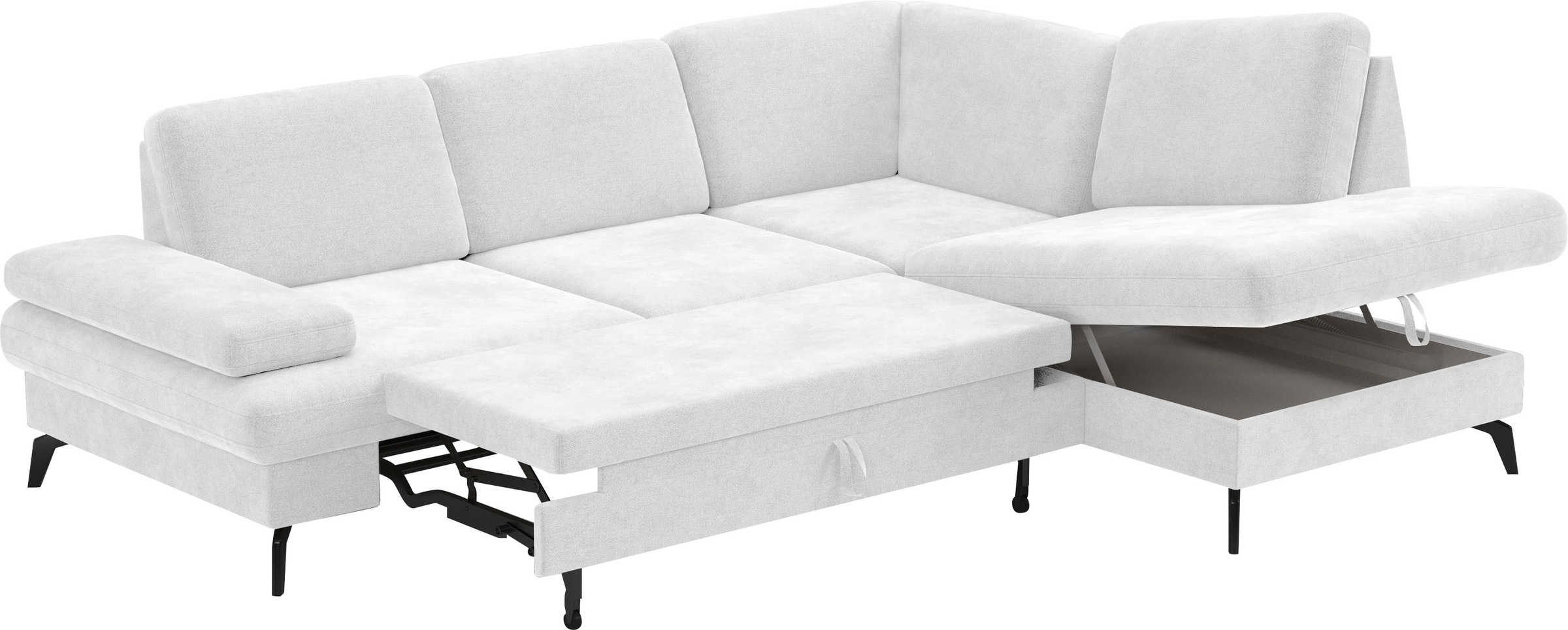 sit&more Ecksofa »Morris L-Form, inkl. Sitztiefenverstellung«, wahlweise mit Armteilverstellung, Bettfunktion & Bettkasten