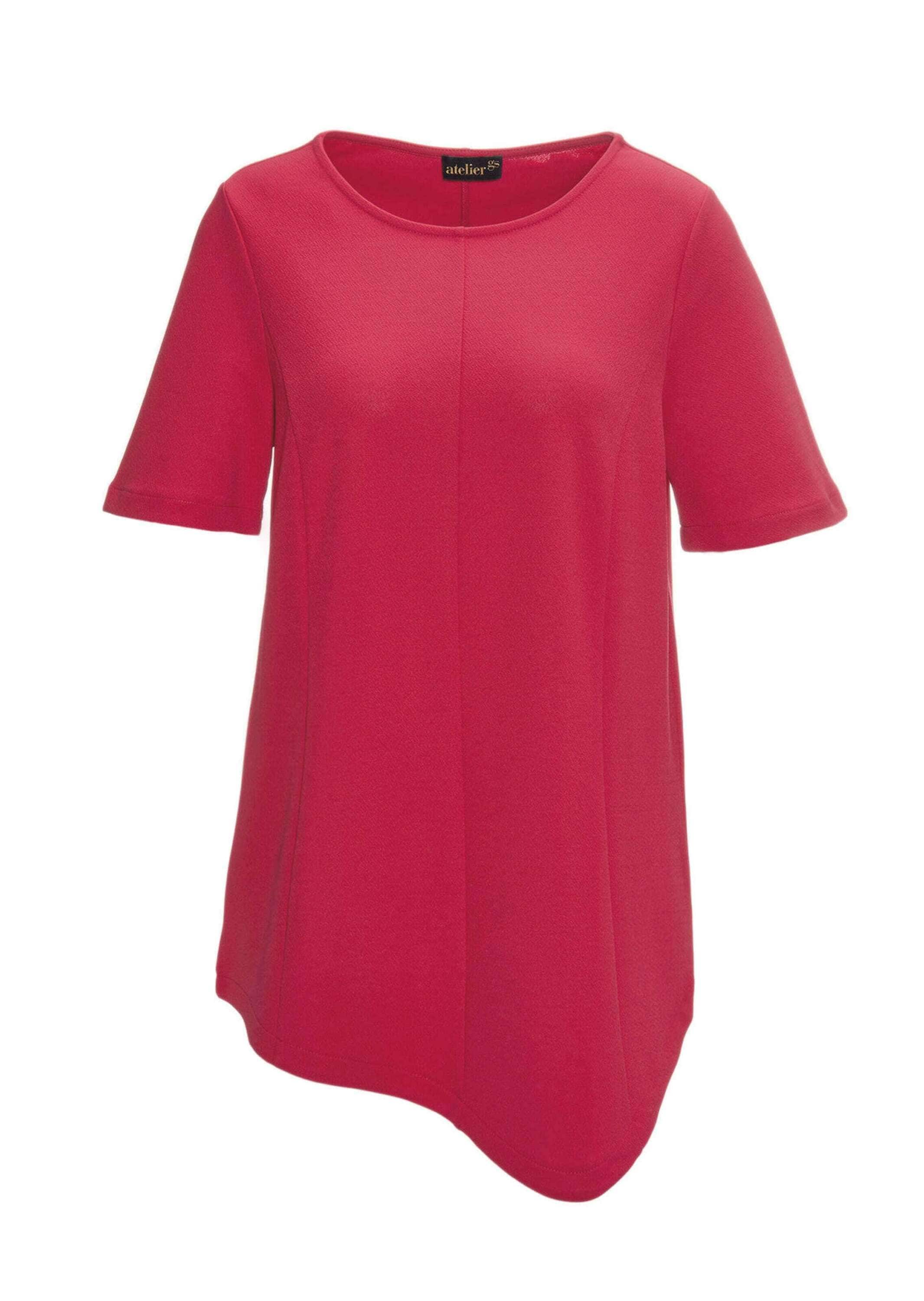 Langarm-Poloshirt GOLDNER "Kurzgröße Zipfelshirt", Damen, Gr. 22, rot, Obermaterial: 94% Polyester PES. 6% Elasthan EL., normal, Sonstiges, Shirts, Ohne