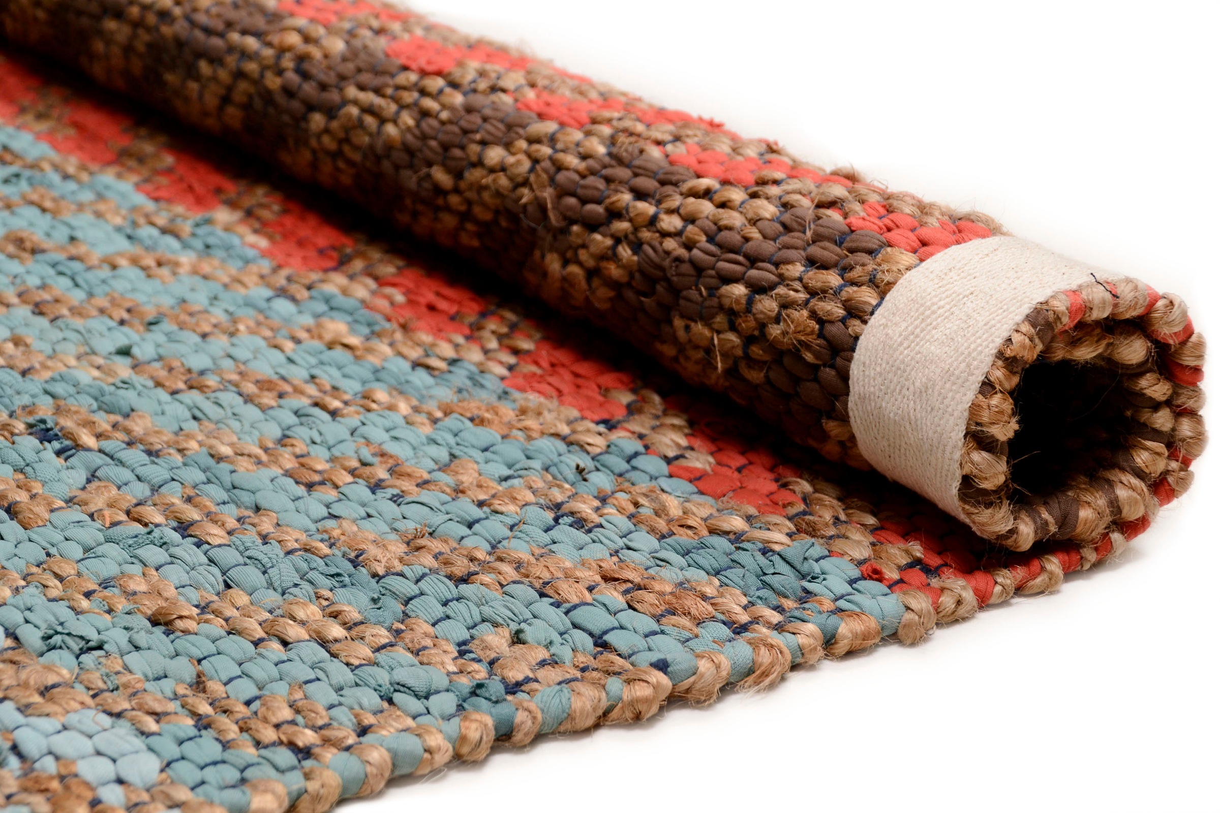 TOM TAILOR HOME Teppich »Pastel Stripe«, rechteckig, Flachgewebe, handgewebt, Material: 60% Baumwolle, 40% Jute