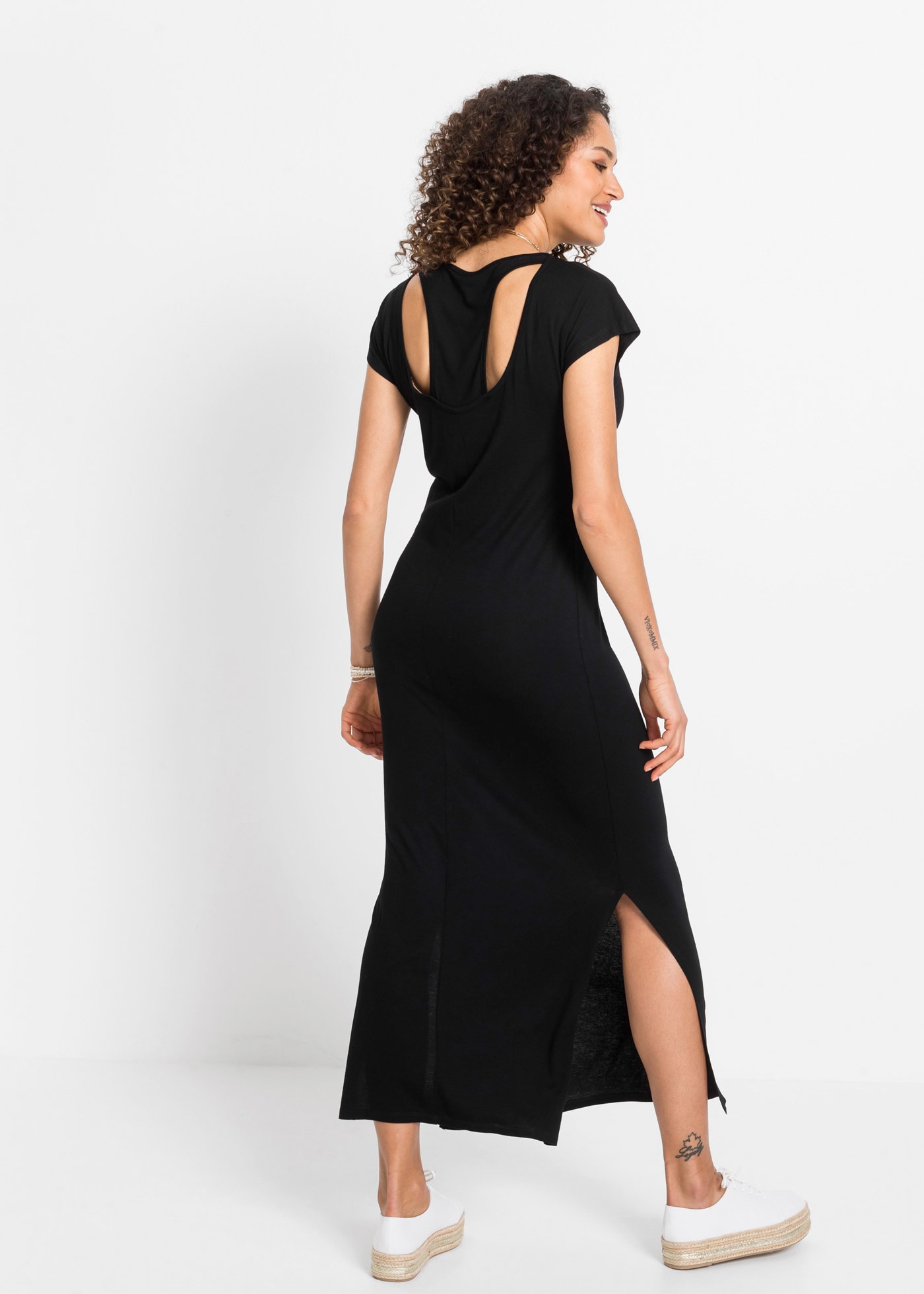 bonprix Jerseykleid »Jerseykleid aus fließendem Viskose-Elasthan-Mix« für Alltag, aus Viskose und Elasthan, lockere Passform