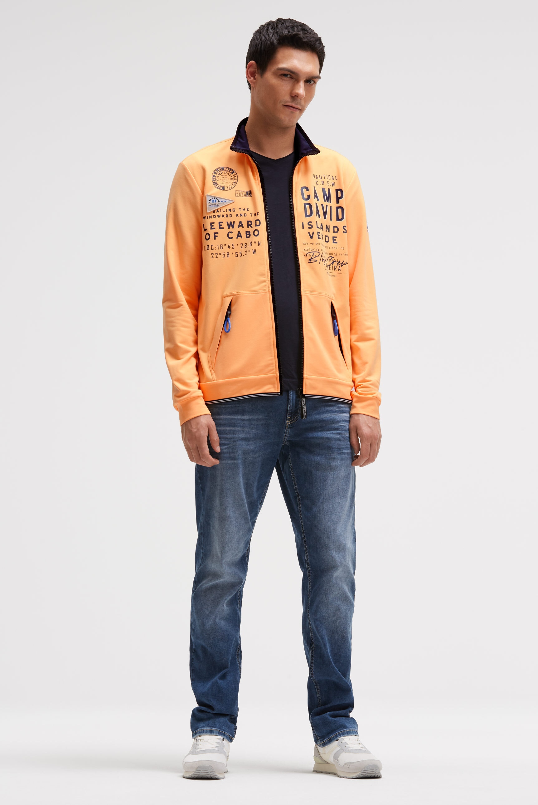 CAMP DAVID Sweatjacke mit reflektierenden Details