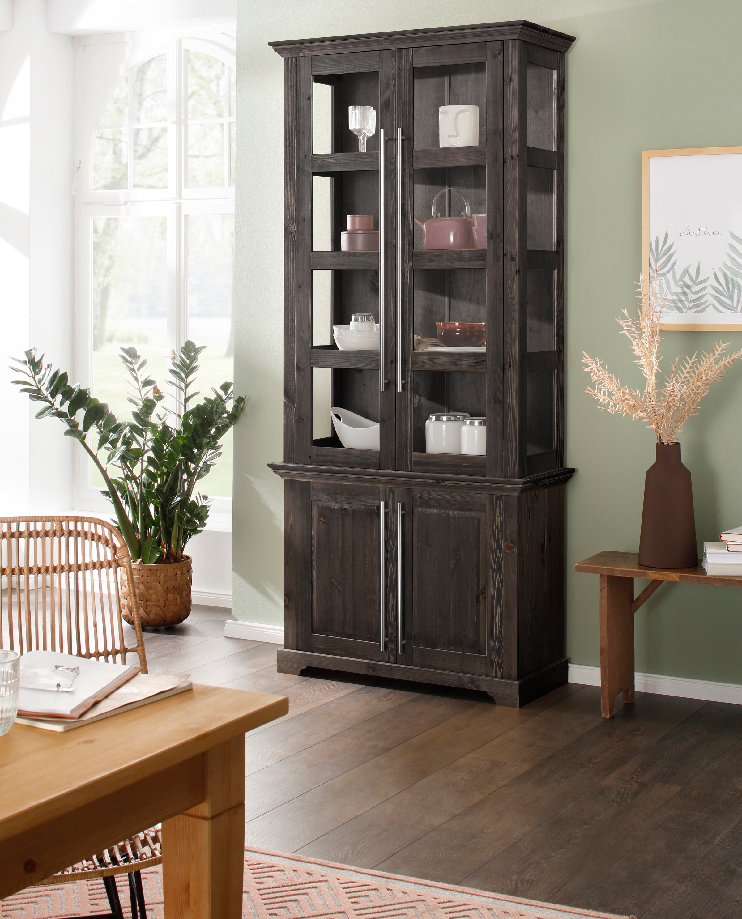 Home affaire Vitrine "Meliss", aus massiver Kiefer, FSC zertifiziert, Breit günstig online kaufen