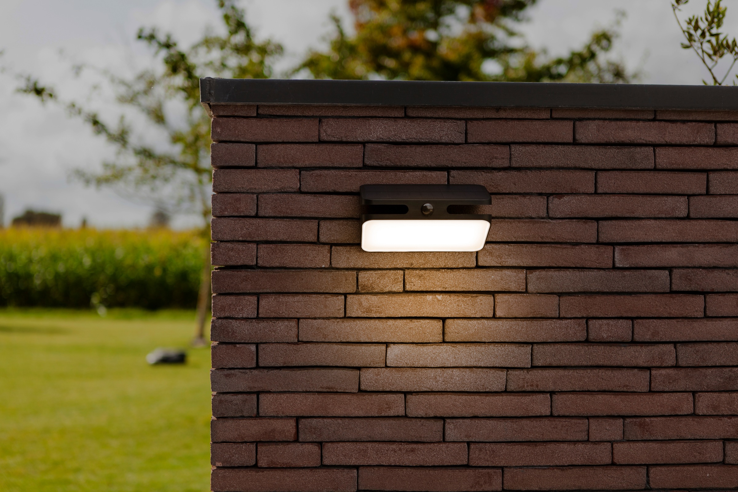 LUTEC LED Solarleuchte »LED-Solar-Aussenwandl. mit BWM AERO«, 1 flammig, Leuchtmittel LED-Board | LED fest integriert, Bewegungsmelder