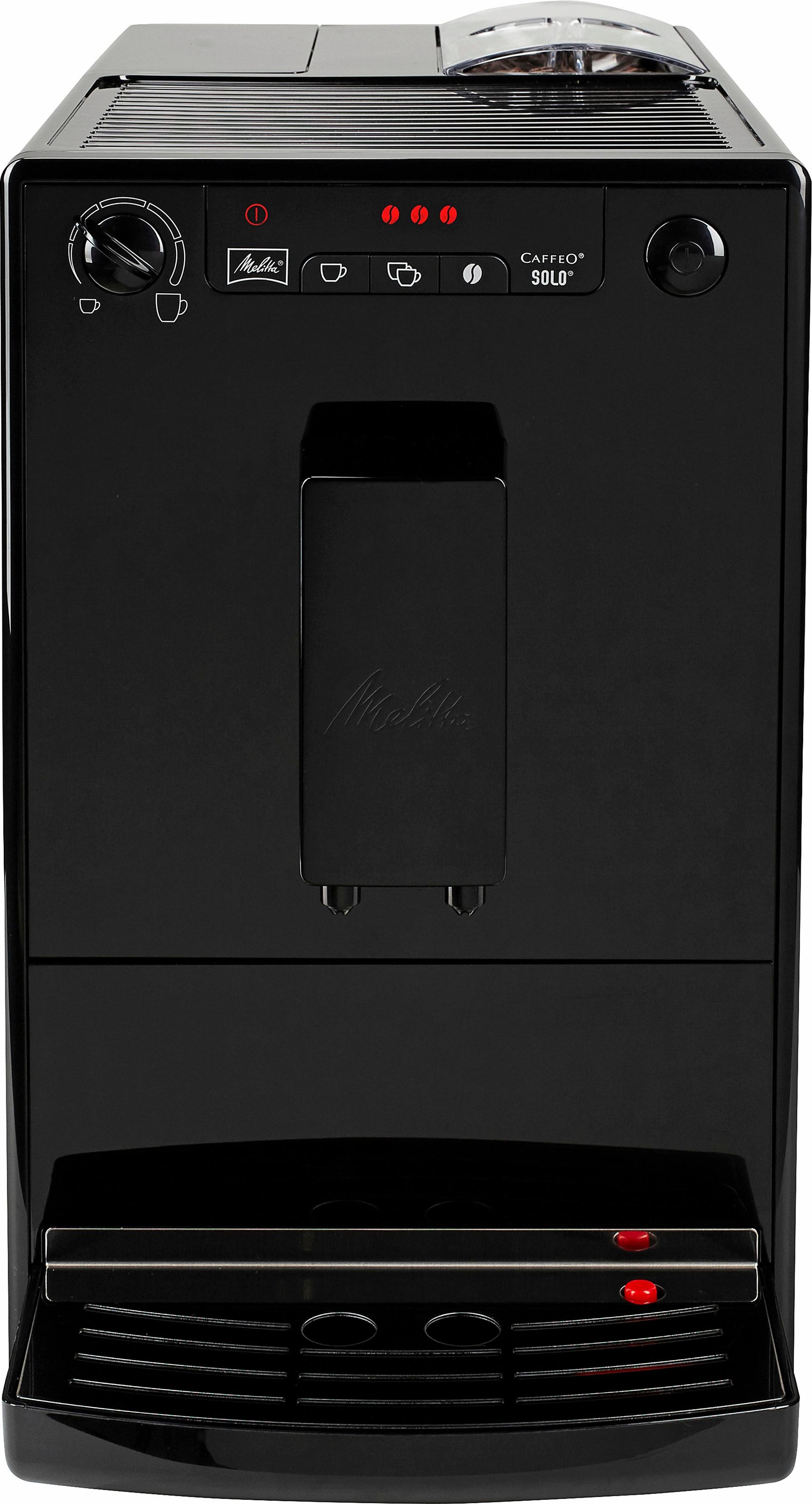 Melitta Kaffeevollautomat »Solo® E950-201, schwarz«, Perfekt für Café crème & Espresso, nur 20cm breit