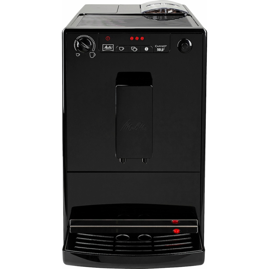 Melitta Kaffeevollautomat »Solo® E950-222, pure black«, Modernes All-Black Design, aromatischer Kaffee & Espresso bei nur 20cm Breite