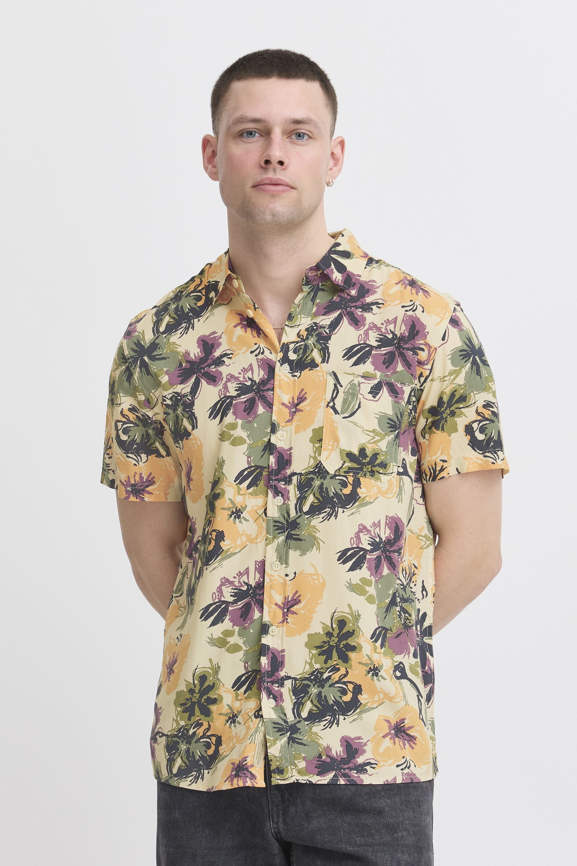 Blend Kurzarmhemd "BHATLE", Lässiges gemustertes Kurzarmhemd und Brusttasch günstig online kaufen