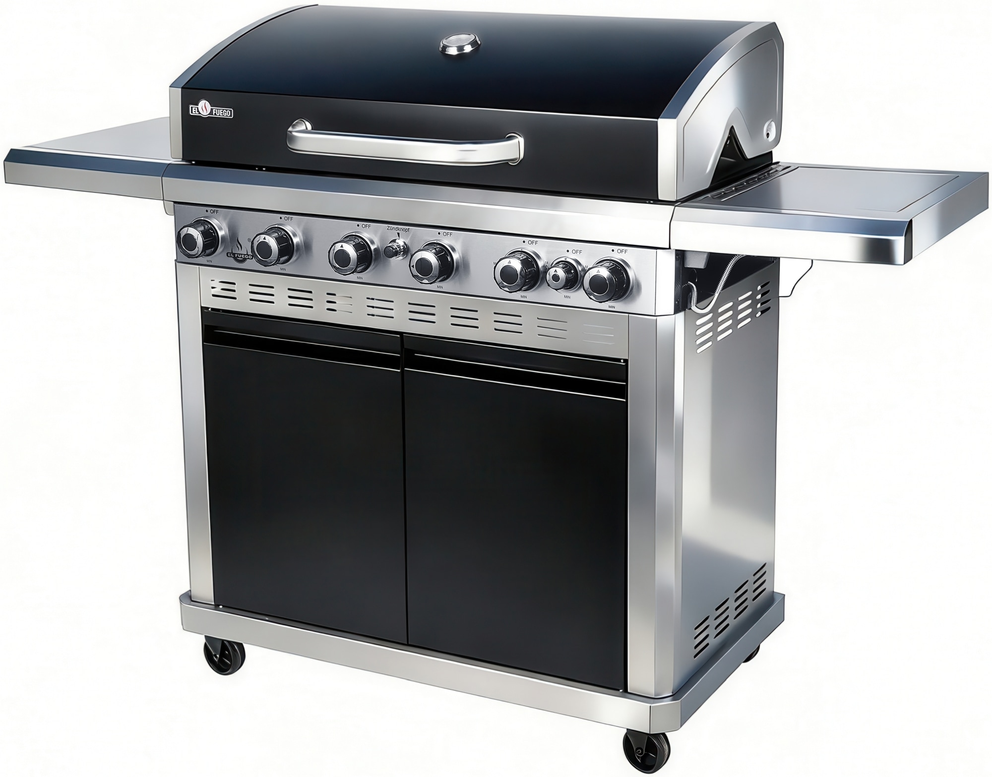 El Fuego Gasgrill "Detroit" 18 kW (6 Brenner je 2,5 kW + 1 Seitenbrenner 3,0 kW)