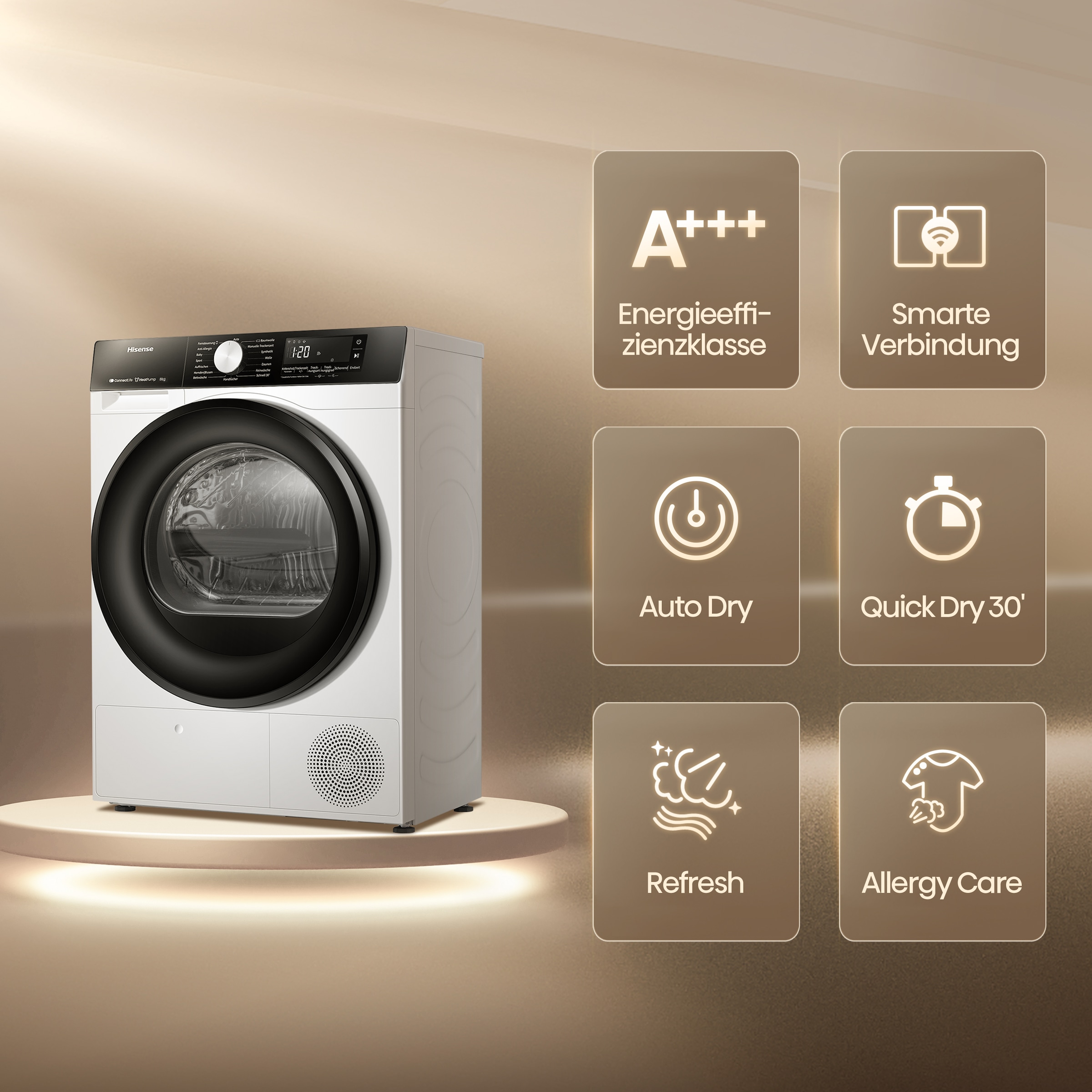 Hisense Wärmepumpentrockner »DH3S802BW3«, 8 kg