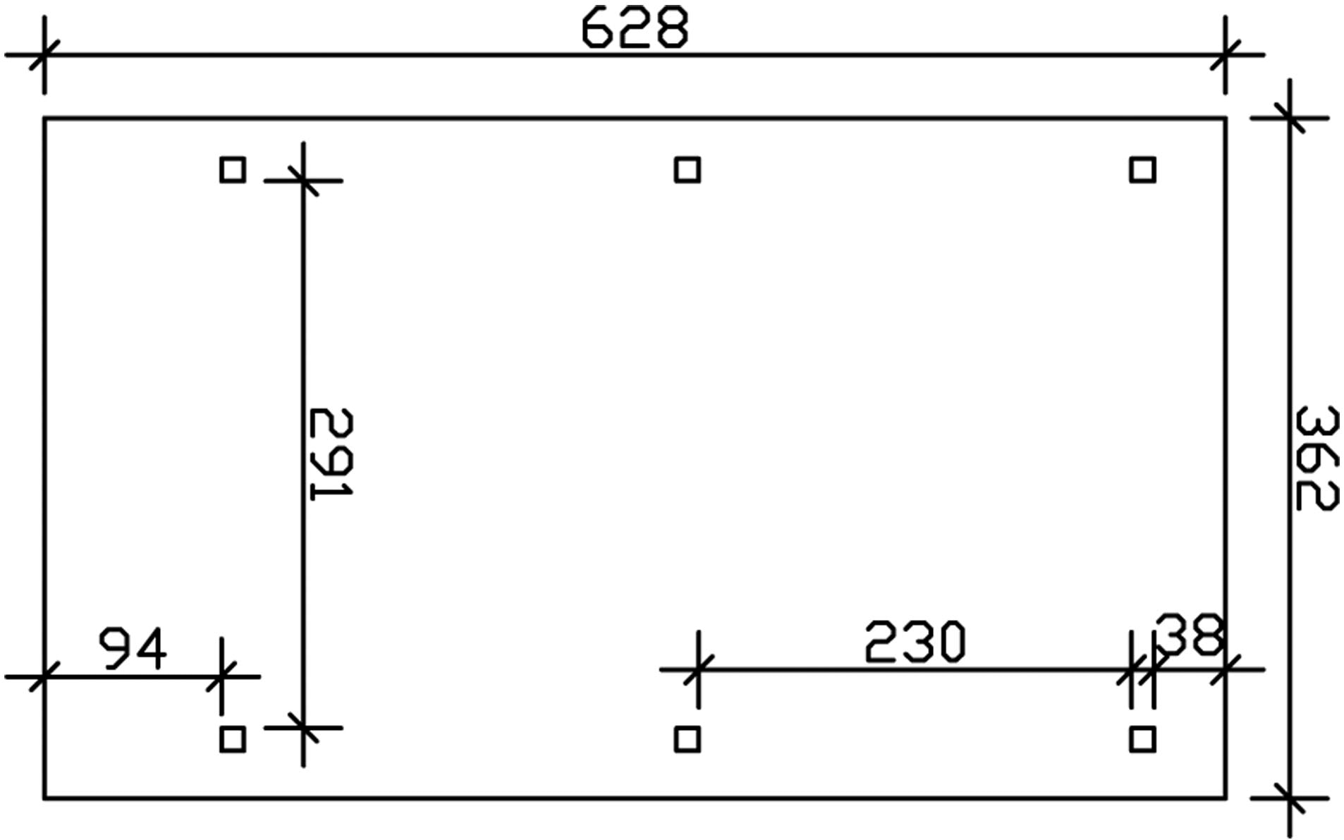 Skanholz Einzelcarport »Wendland«, Leimholz-Fichte, 291 cm, Schiefergrau, mit EPDM-Dach, rote Blende