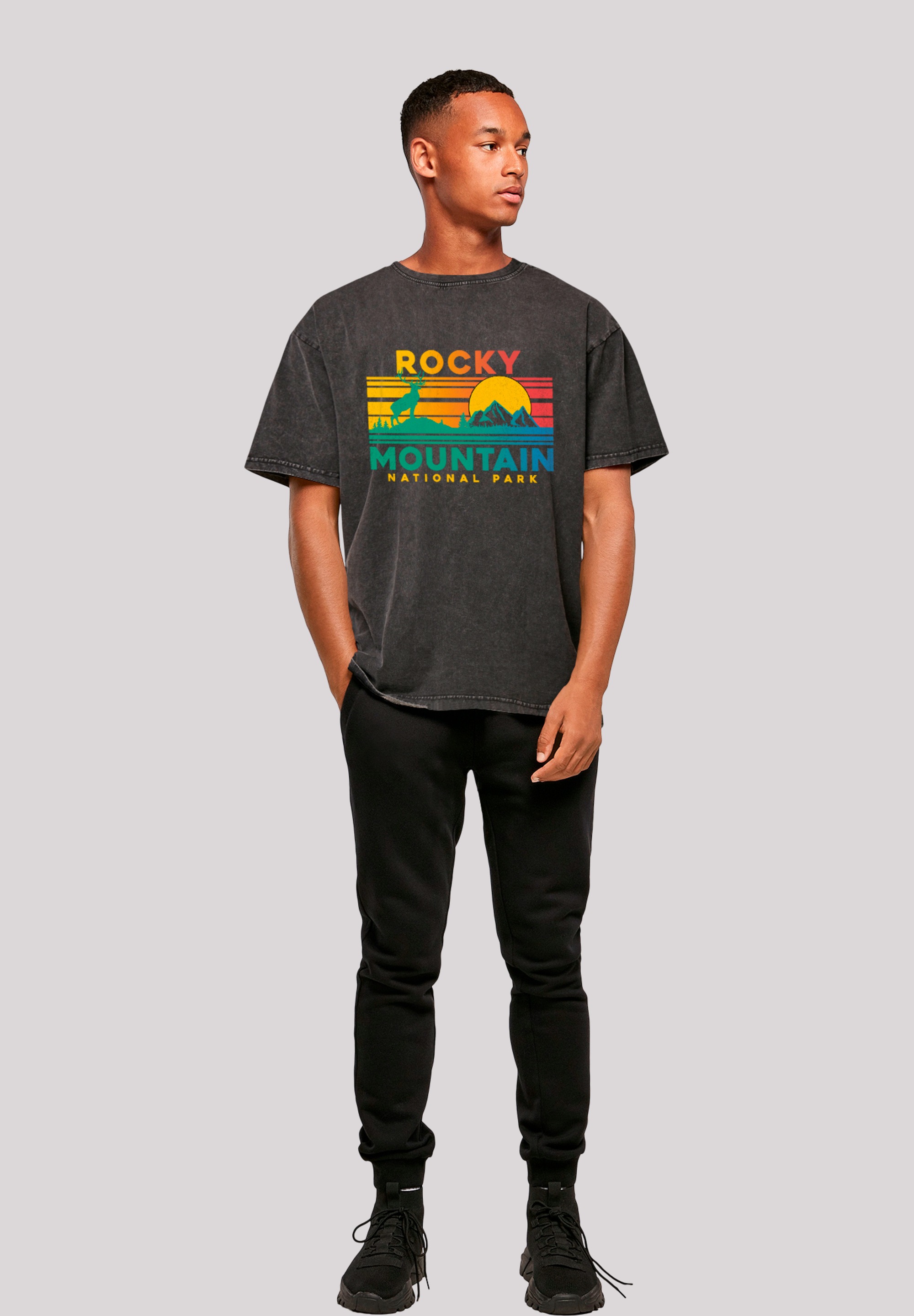 F4NT4STIC T-Shirt »US National Parks Rocky Mountain Sunset«, Premium Qualität