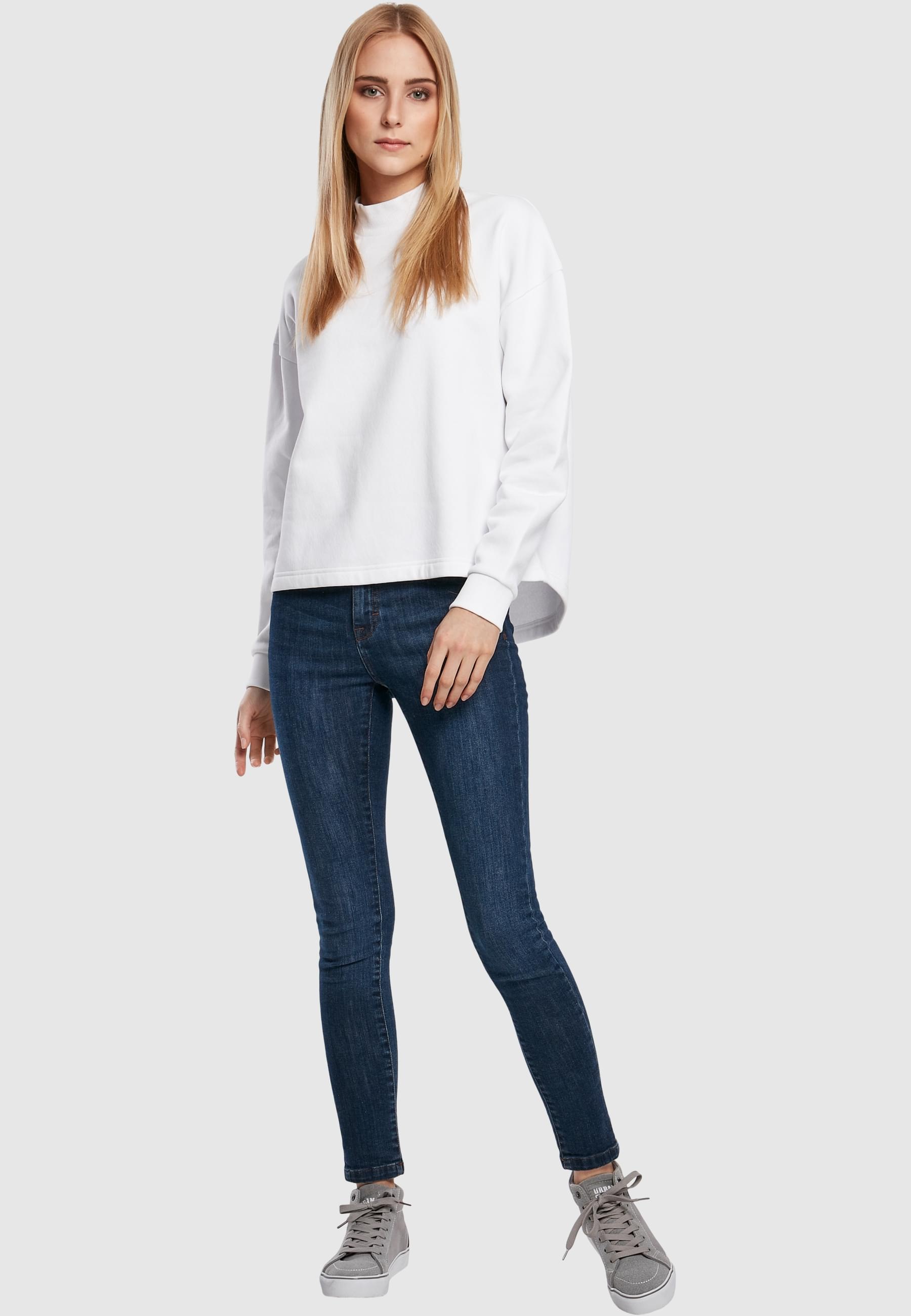 URBAN CLASSICS Sweatshirt »Urban Classics Damen Ladies Oversized High Neck Crew«, (1 tlg.)