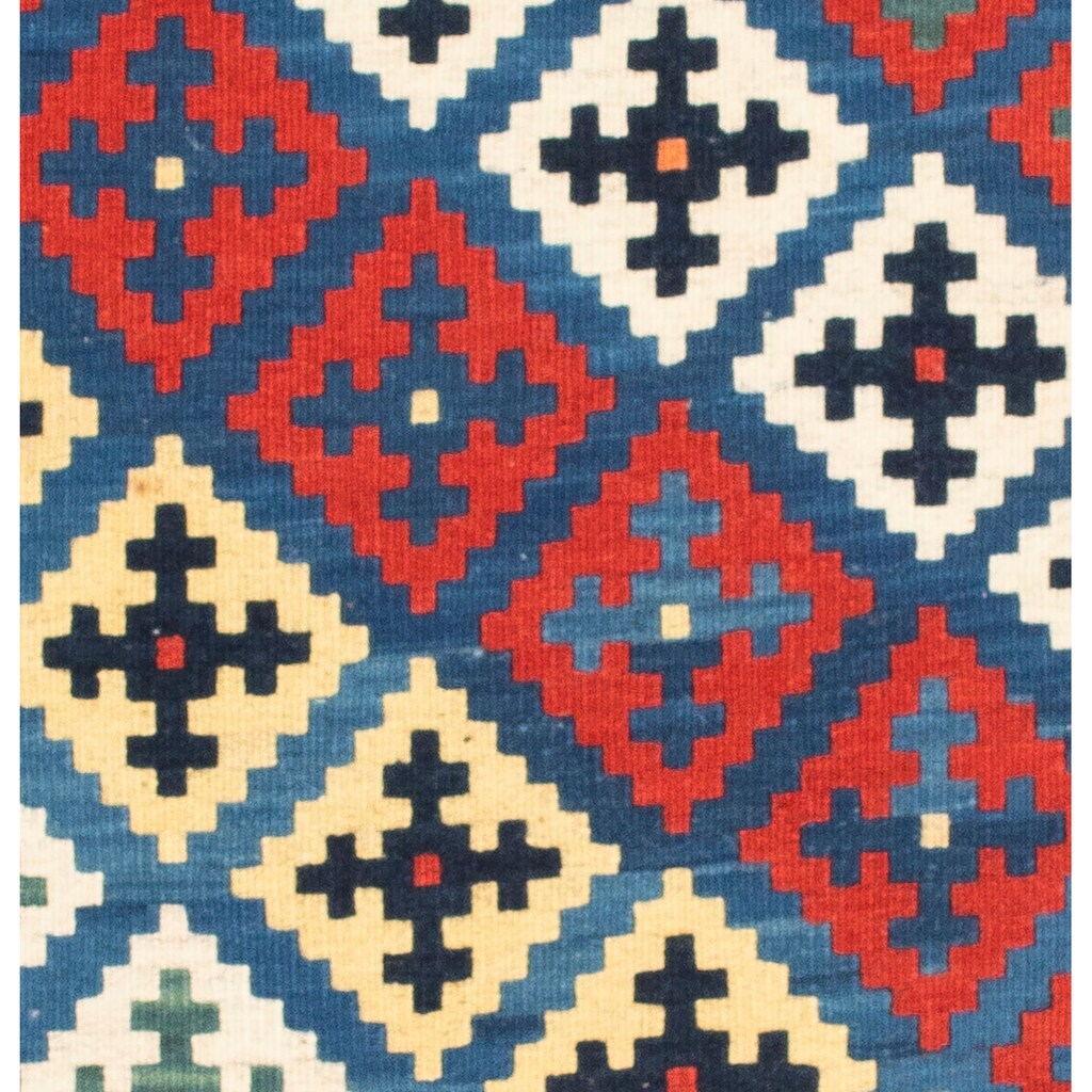 morgenland Wollteppich »Kelim Fars Durchgemustert Blu 104 x 97 cm«, quadratisch