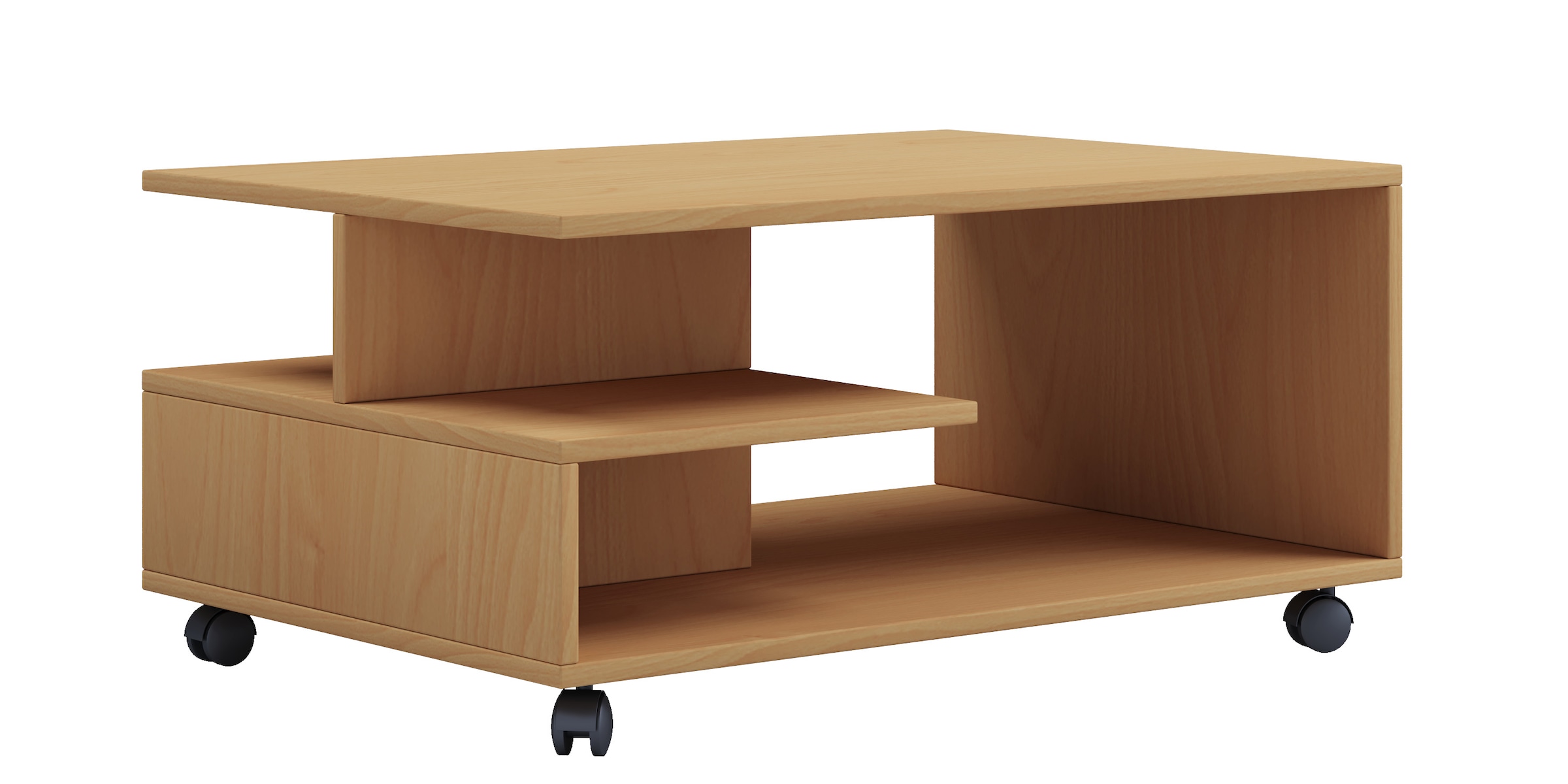 VCM Couchtisch »VCM Holz Couchtisch schlicht | Sofatisch Rollen | Maße ca. H. 41 x B. 80 x T. 50 cm | rollbar Kaffeetisch - Stango L«, (Stango)