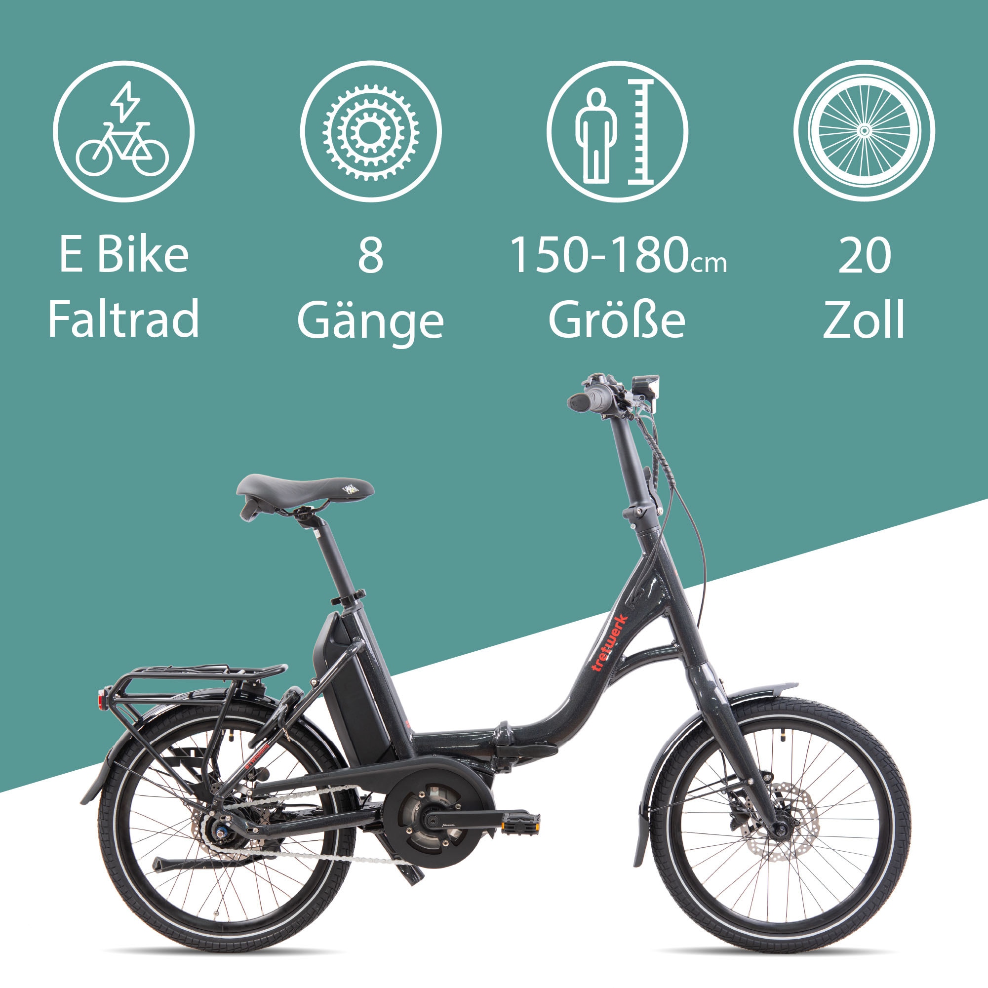 Tretwerk E-Bike »No Way«, 8 Gang, Mittelmotor 250 W, Pedelec, Elektrofahrrad für Damen u. Herren