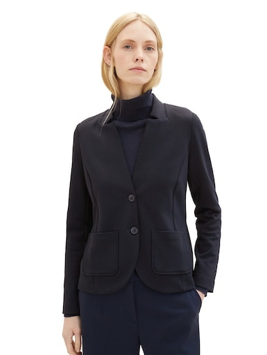 TOM TAILOR Sweatblazer "Fitted" mit aufgesetzten Taschen und Struktur
