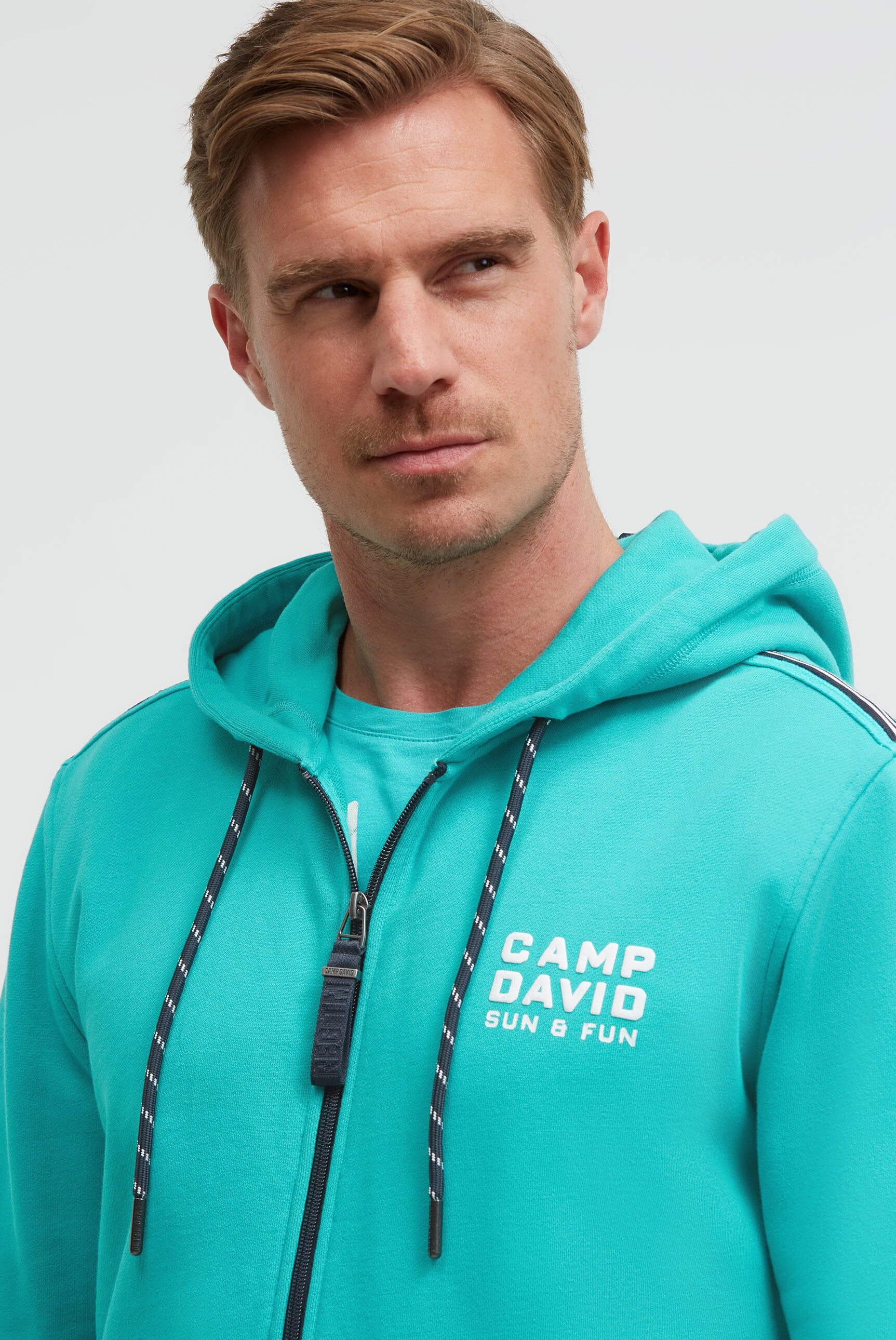CAMP DAVID Kapuzensweatjacke aus Baumwolle