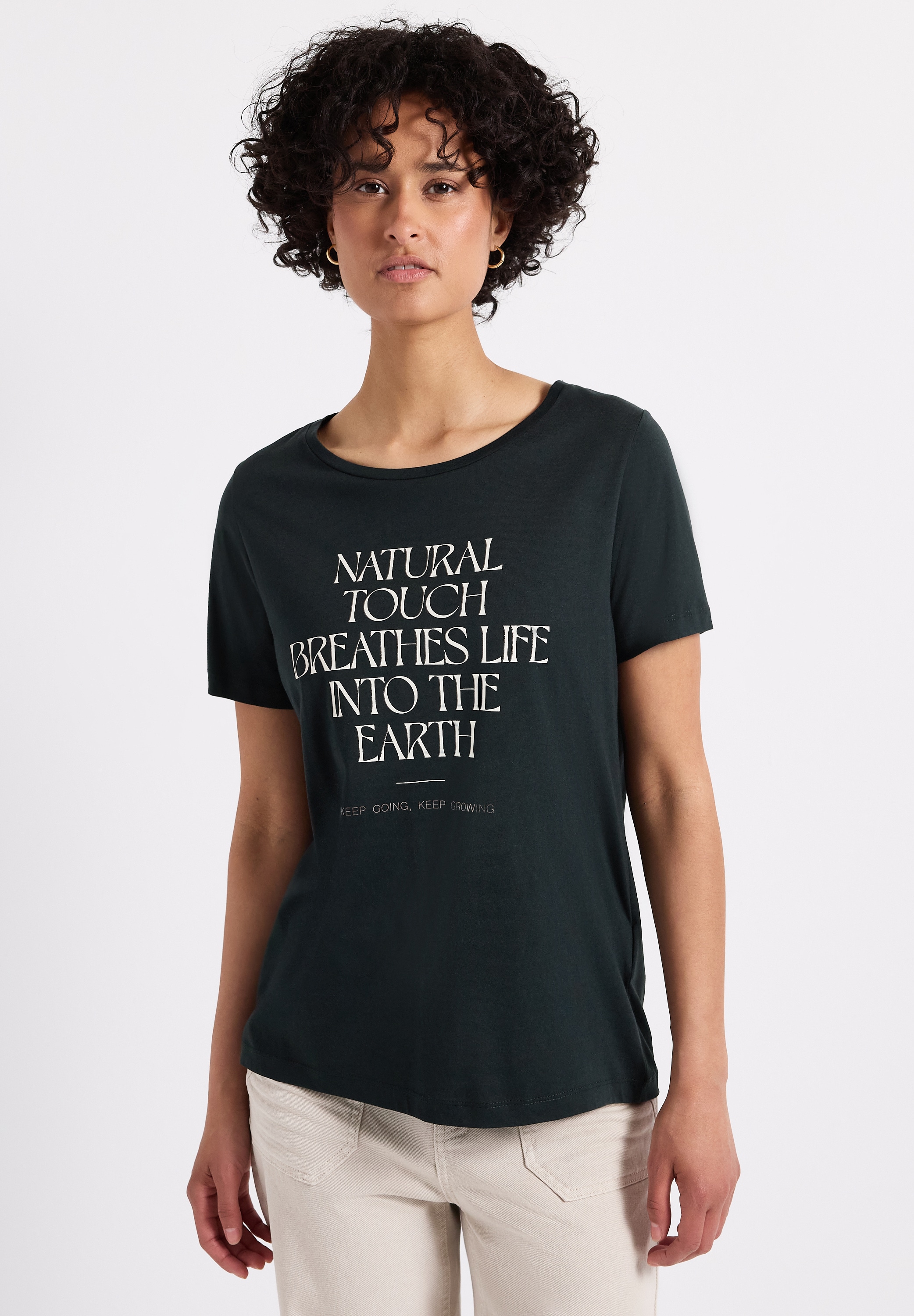 STREET ONE T-Shirt, mit Materialmix günstig online kaufen
