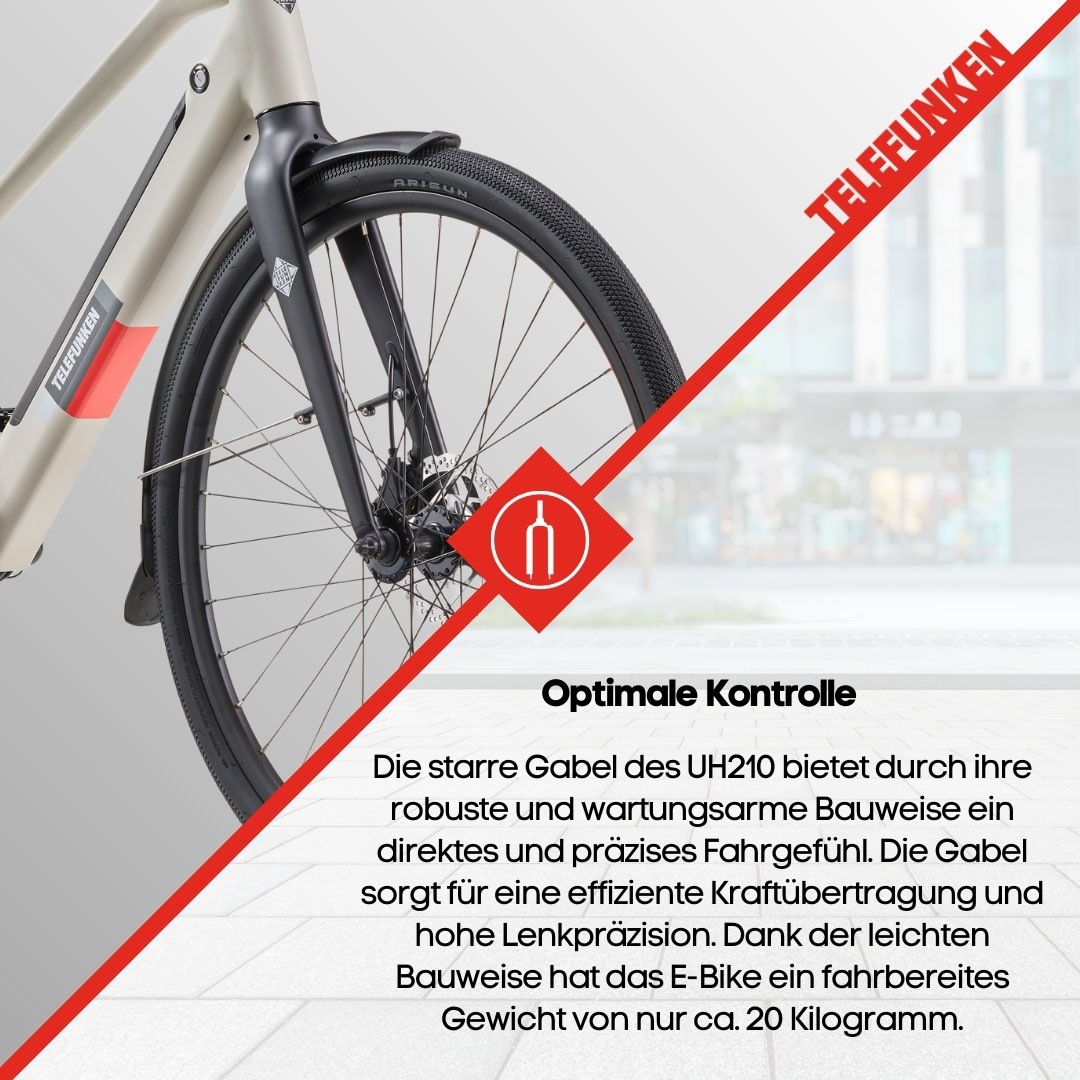 Telefunken E-Bike »UH210 Damen«, 7 Gang, Shimano, Heckmotor 250 W, (28 Zoll, Straßenzulassung, Drehmomentsensor), Pedelec, Elektrofahrrad für Damen, Urbanbike, Cityrad