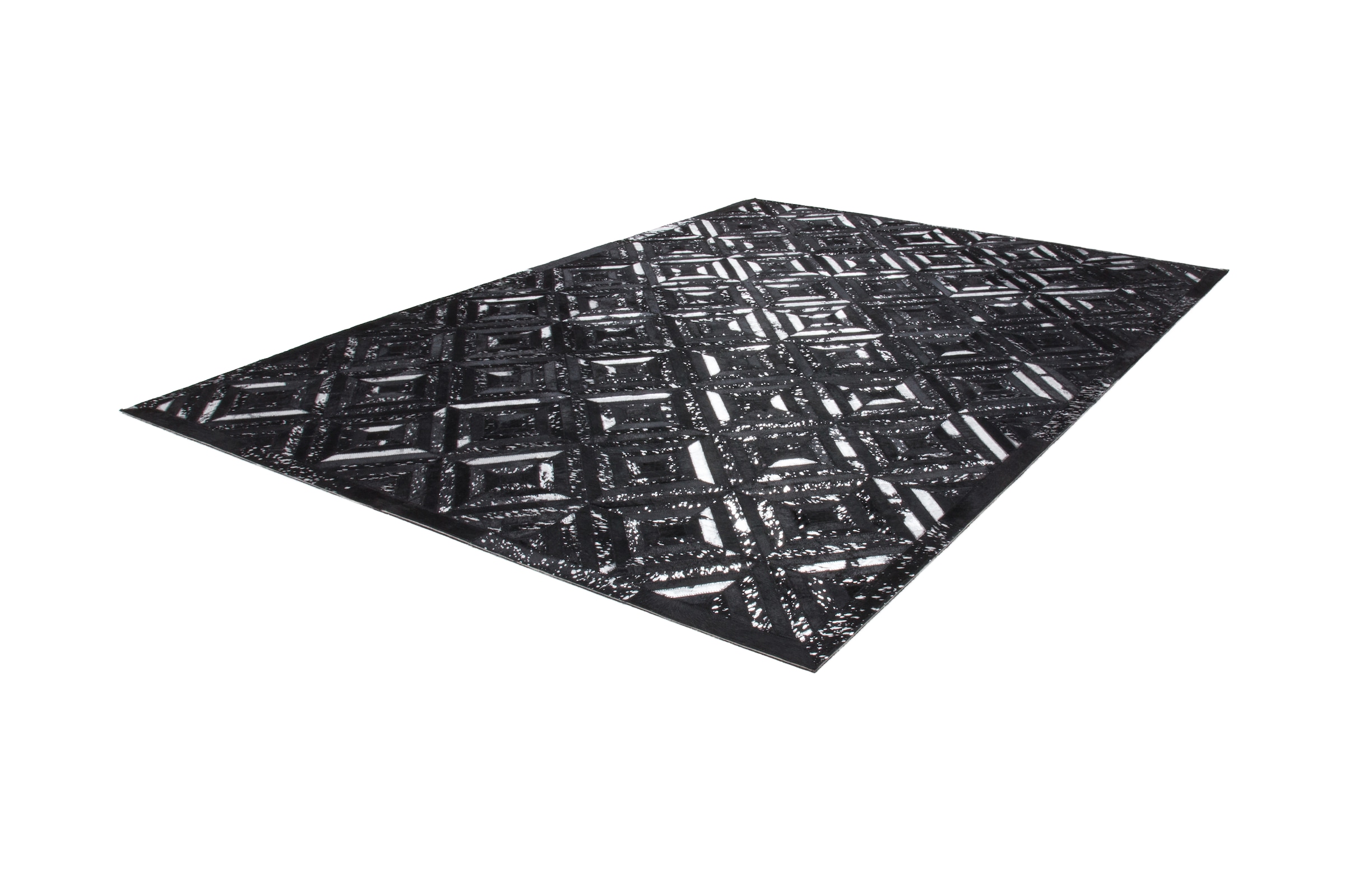 Kayoom Teppich »Spark 410«, rechteckig, 100% Leder, Unikat, fusselarm, Allergiker & Fußbodenheizung geeignet