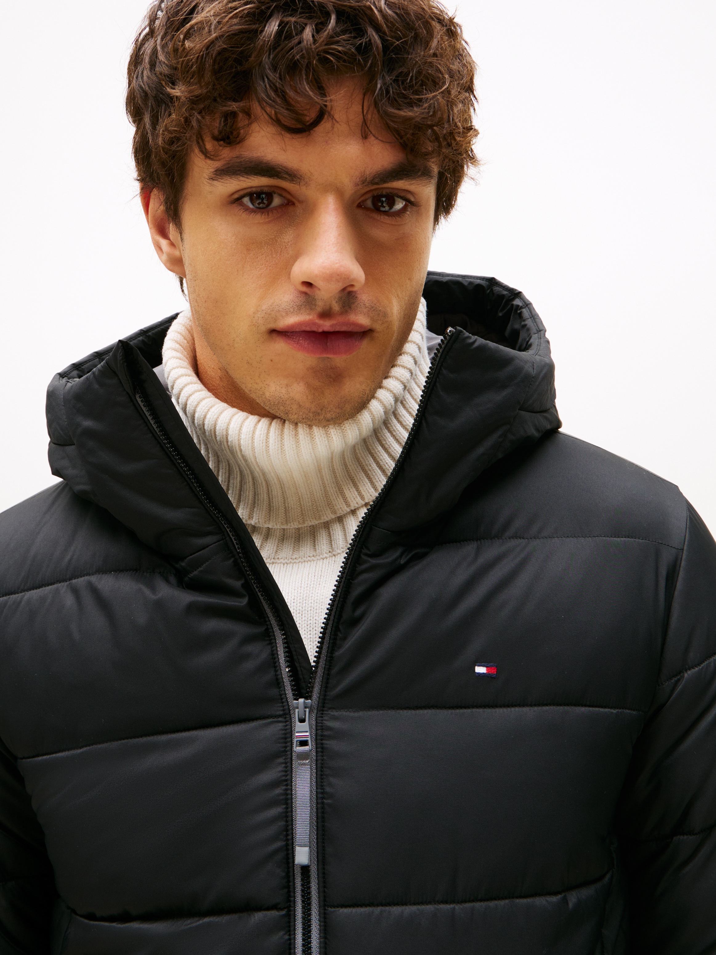 Tommy Hilfiger Steppjacke »MID WEIGHT HOODED JACKET«, mit Kapuze, Winterjacke, Übergangsjacke