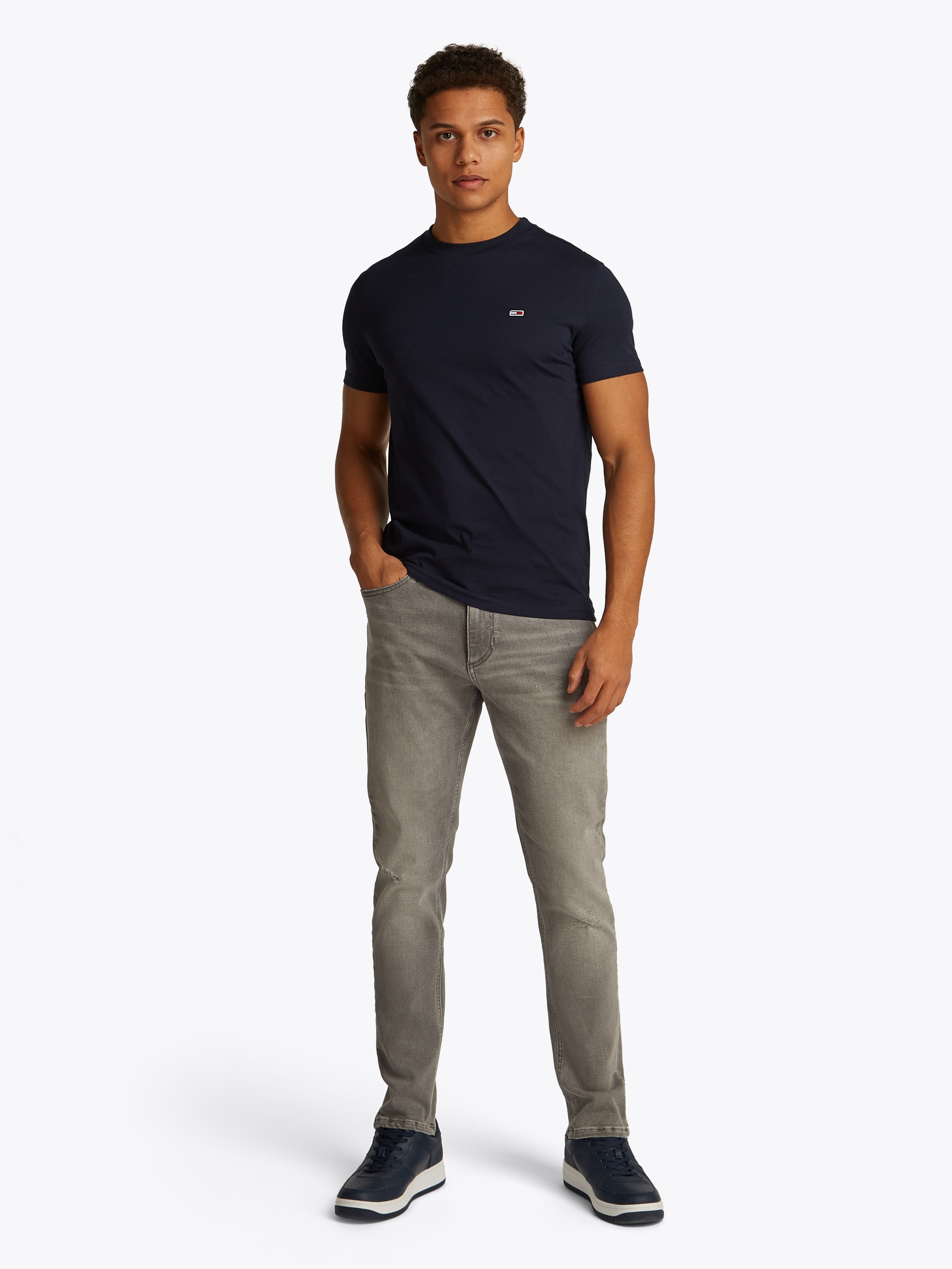 Tommy Jeans Plus Rundhalsshirt »TJM XSLIM 2PACK JERSEY TEE EXT«, (Packung, 2er-Pack), in Großen Größen, Logostickerei