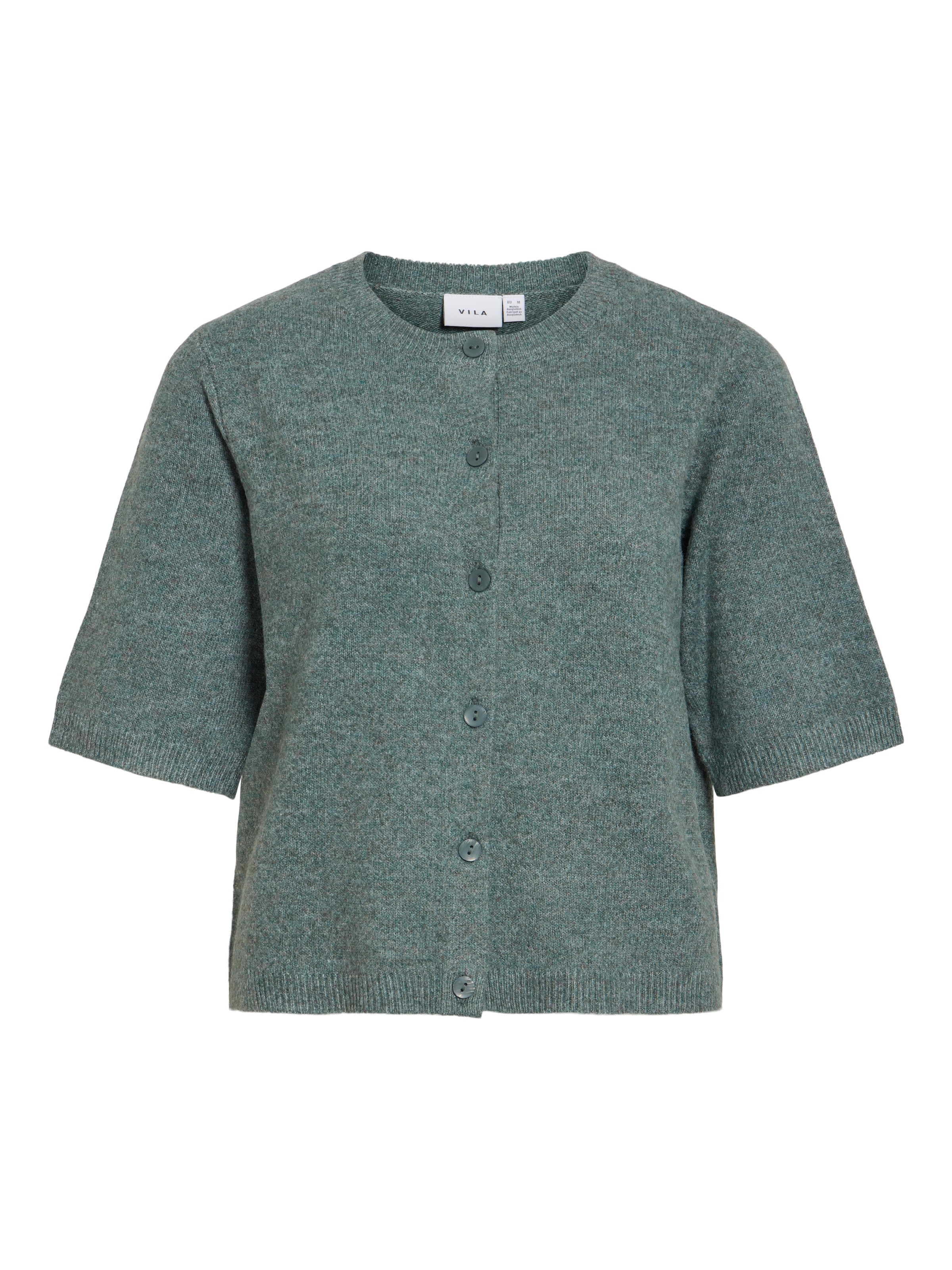 Vila Strickjacke "Viliga 2/4 O-Neck Knit Cardigan - Noos" Materialmix, Regular Fit