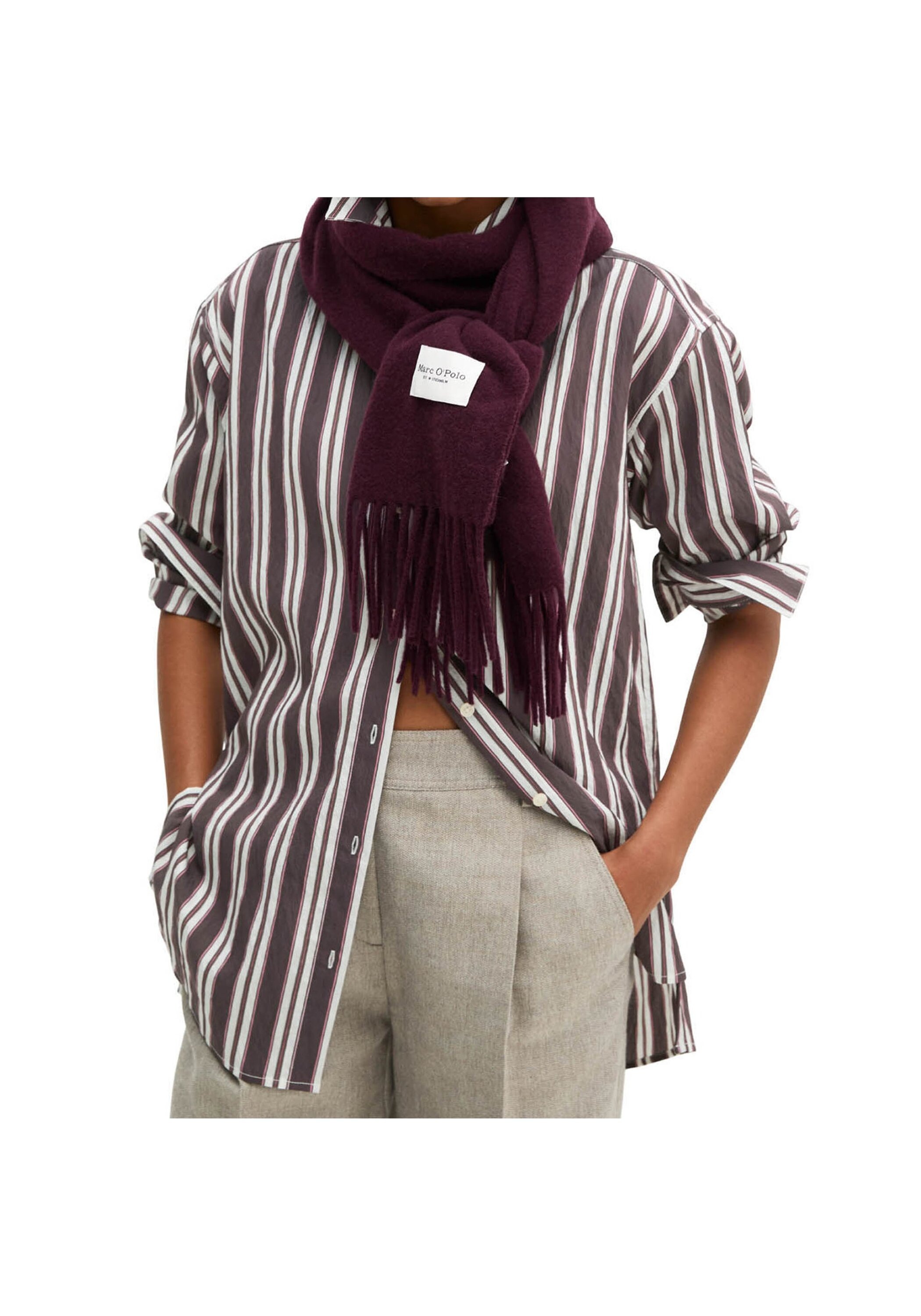 Marc O'Polo Schal »Schal Scarf Woven Wool Long Fringes 1er Pack« 1 Stk.