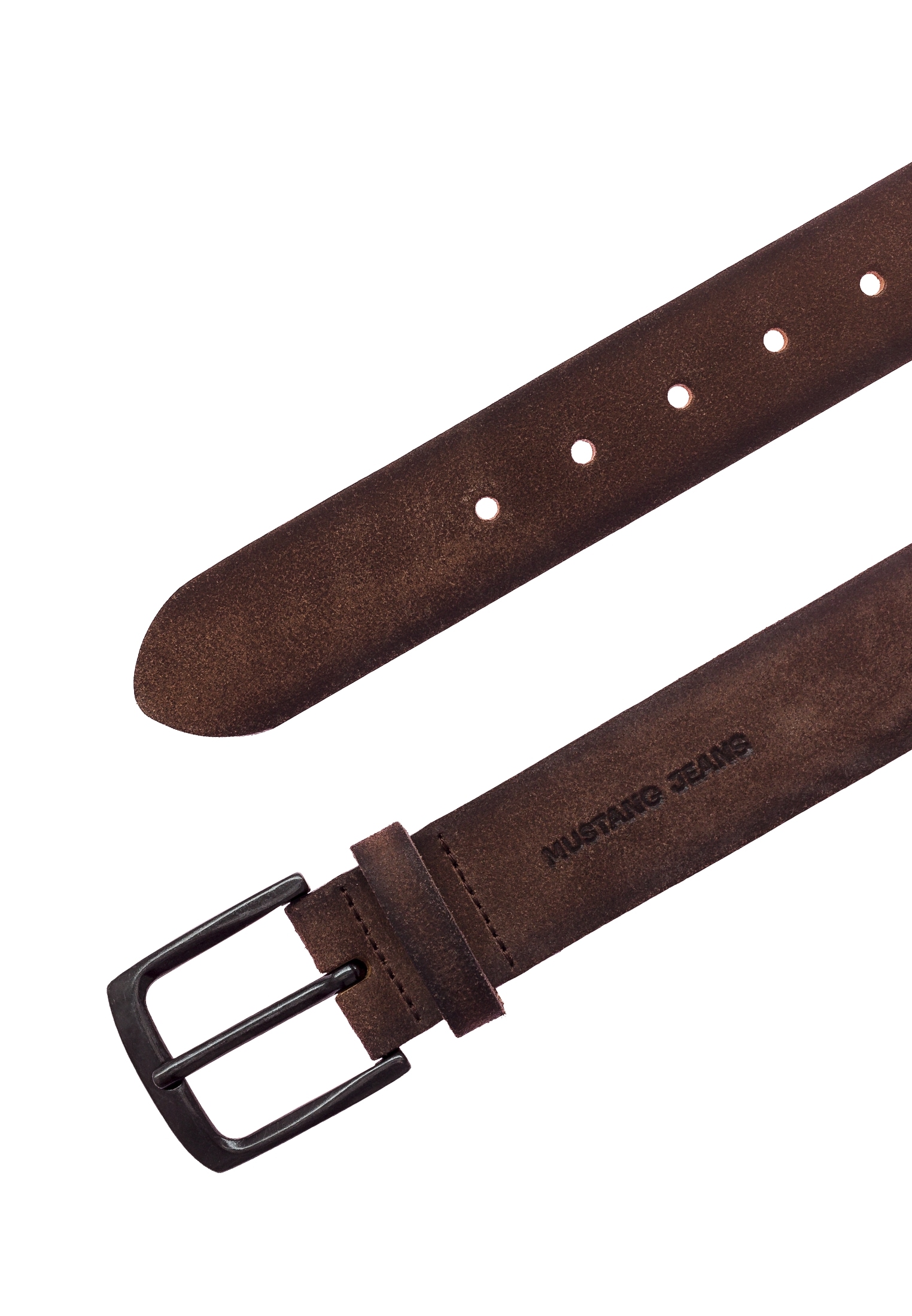 MUSTANG Ledergürtel Vollrindleder in Antik-Optik, Dornschnalle, 4 cm breit
