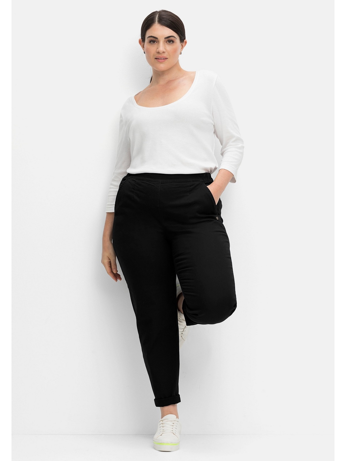 Sheego Schlupfhose »Große Größen«, aus weichem Twill, leicht elastisch