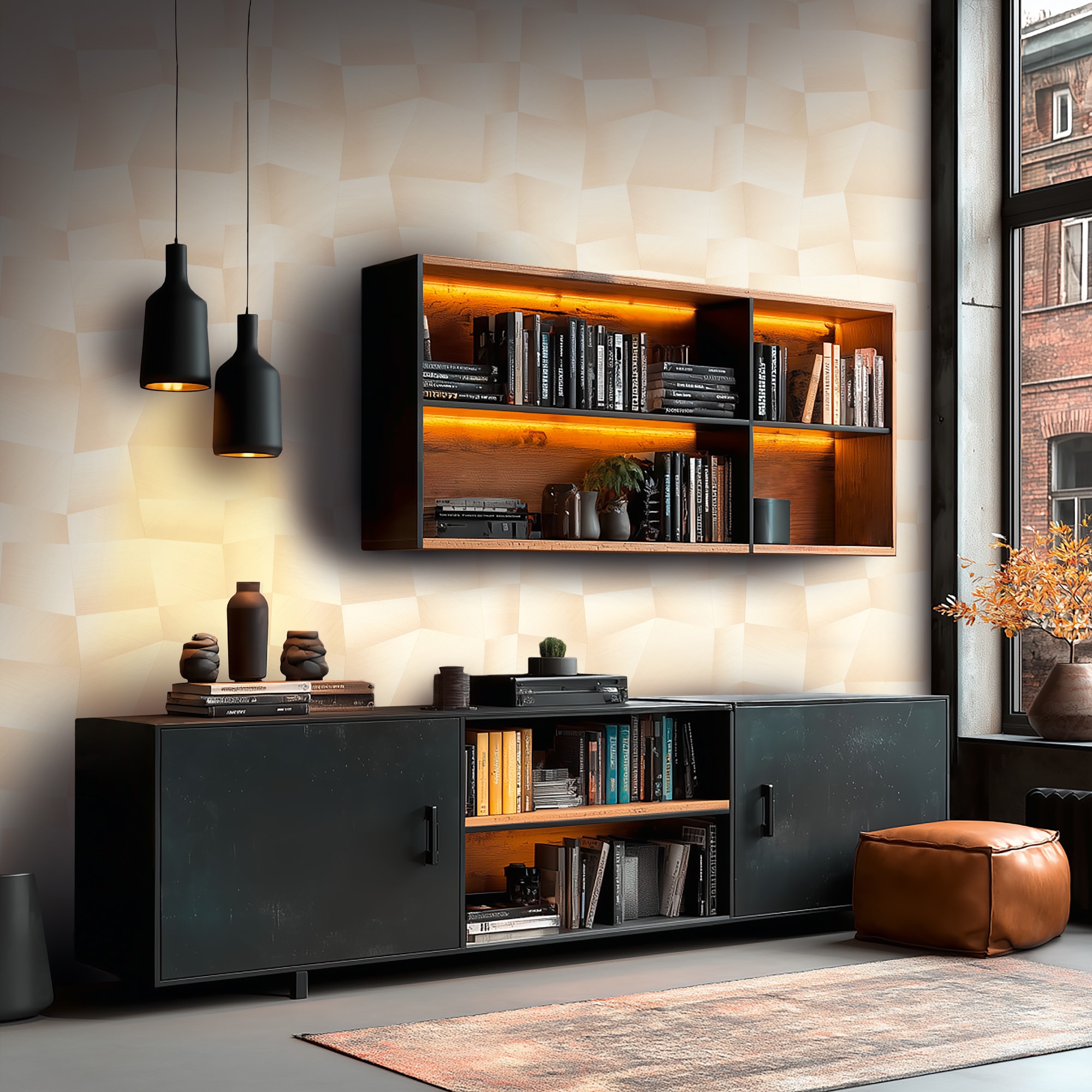 living walls Vliestapete »Vibes & Styles Damian – Refined Dimensions Vliestapete« 3D-Optik leicht strukturiert Geometrisches 3D-Design mit markanter Struktur und edlem Glanzeffekt