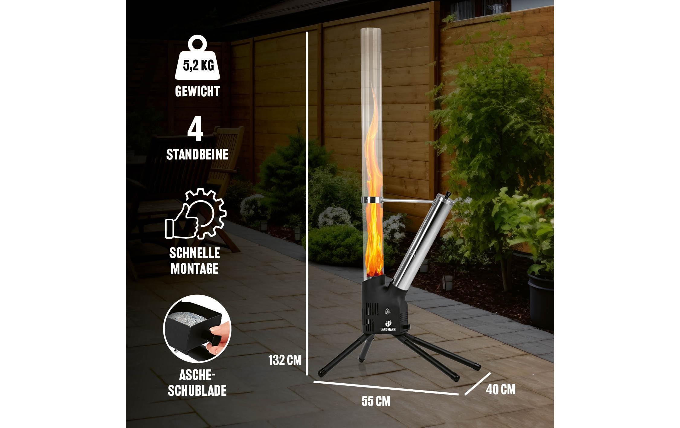 LANDMANN Feuerstelle »Pellet-Fackel 126.5 cm« Pellet Heizstrahler