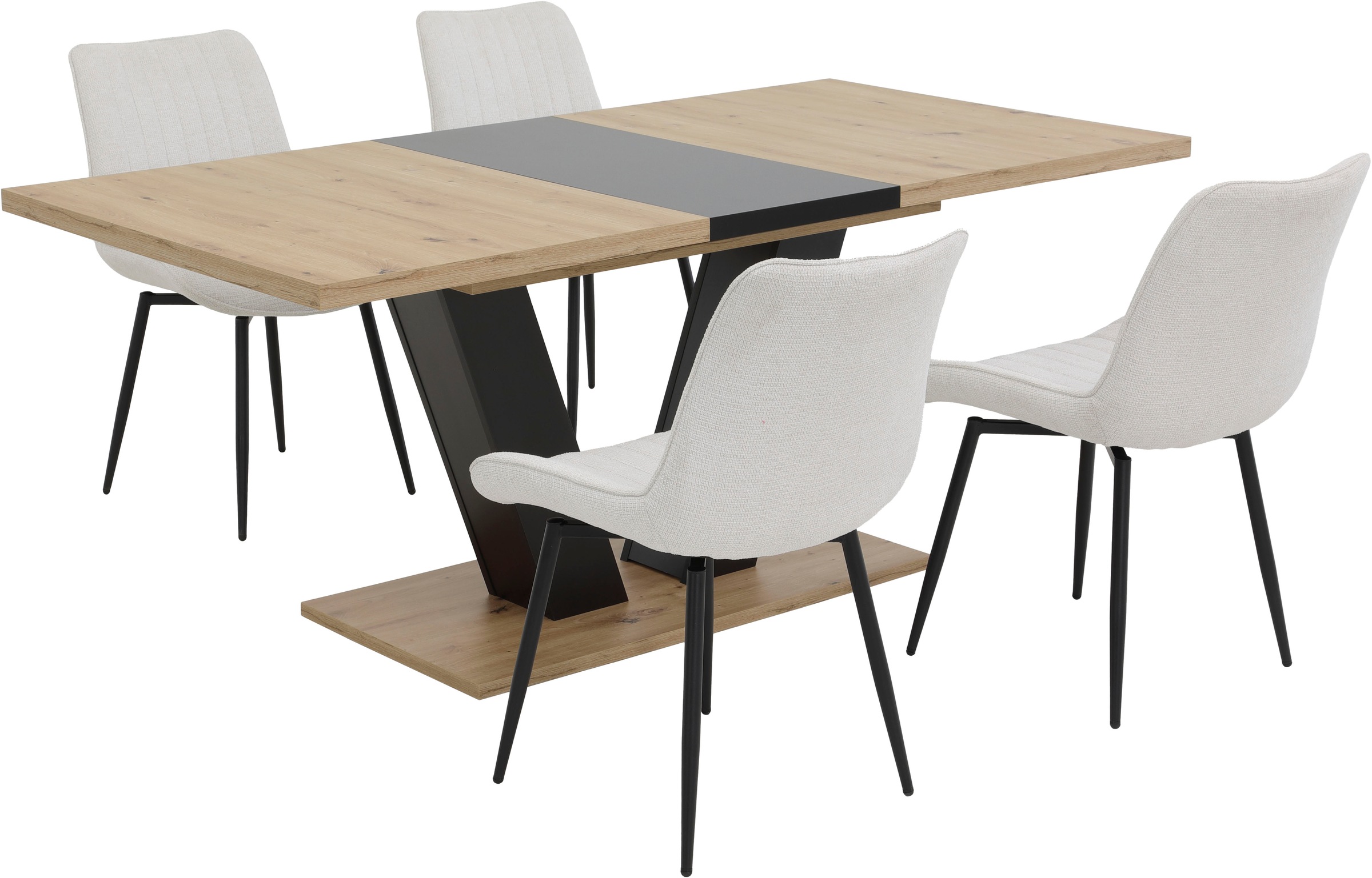 HELA 4-Fußstuhl "NEWPORT", (Set), 2 St., Microfaser-Webstoff, 4-Fuß,XL-Sitz günstig online kaufen
