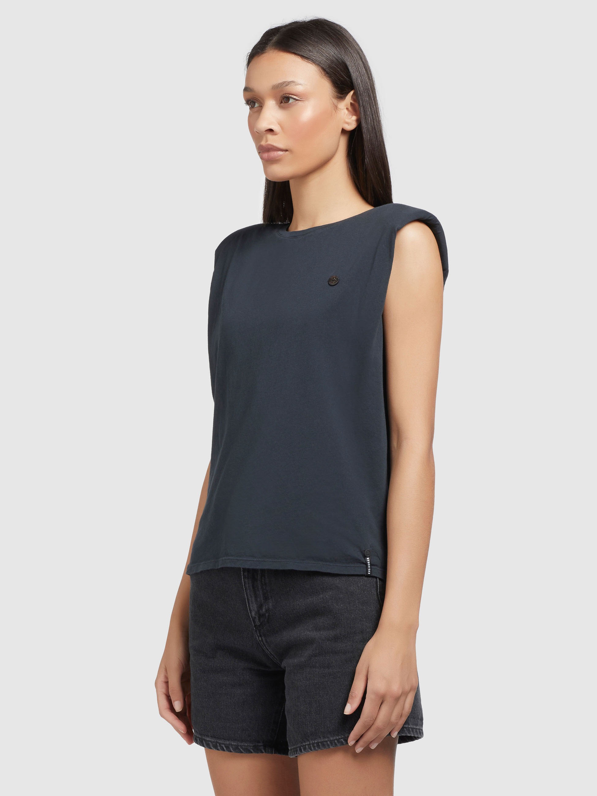 khujo T-Shirt »YEONA«, mit Schulterpolstern
