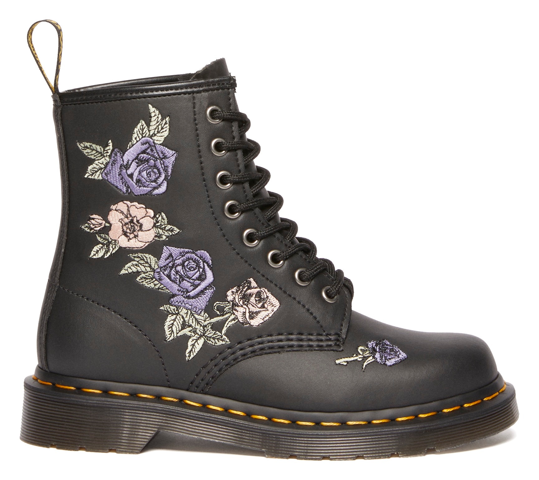 DR. MARTENS Schnürboots »Vonda«, Boots, Festival-Boots, Stiefel mit hochwertiger Blüten-Stickerei