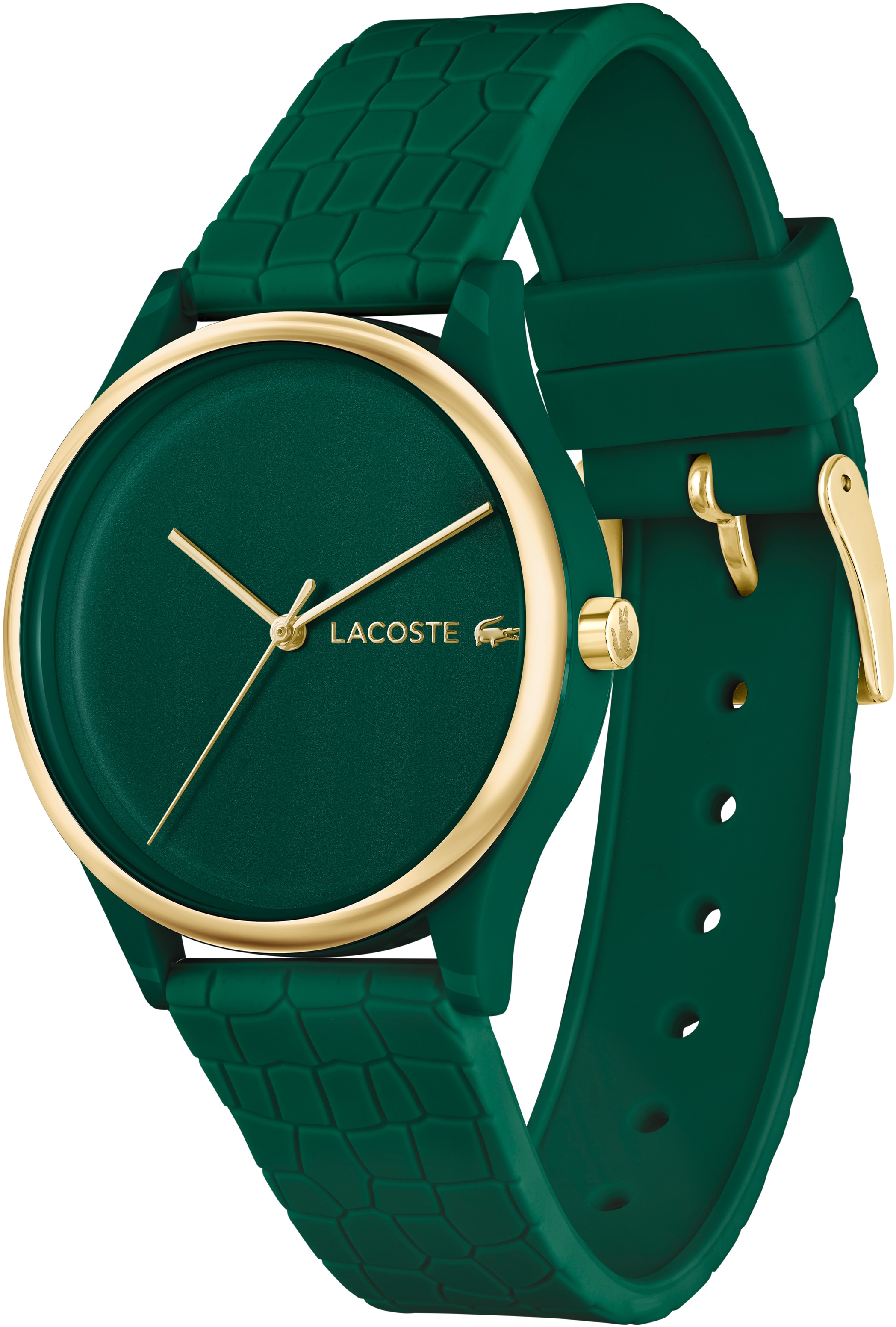 Lacoste Quarzuhr »CROCODELLE, 2001247«, Armbanduhr, Damenuhr, Mineralglas, analog, Silikonarmband