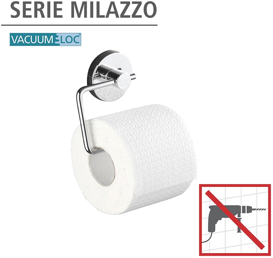 WENKO Toilettenpapierhalter »Vacuum-Loc® Modell Milazzo«, inkl. 2 Wandhaken, Befestigen ohne Bohren