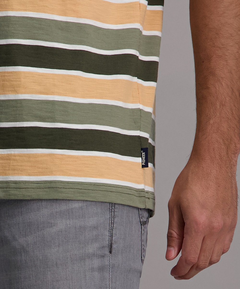 Pioneer Authentic Jeans T-Shirt mit Streifen Muster