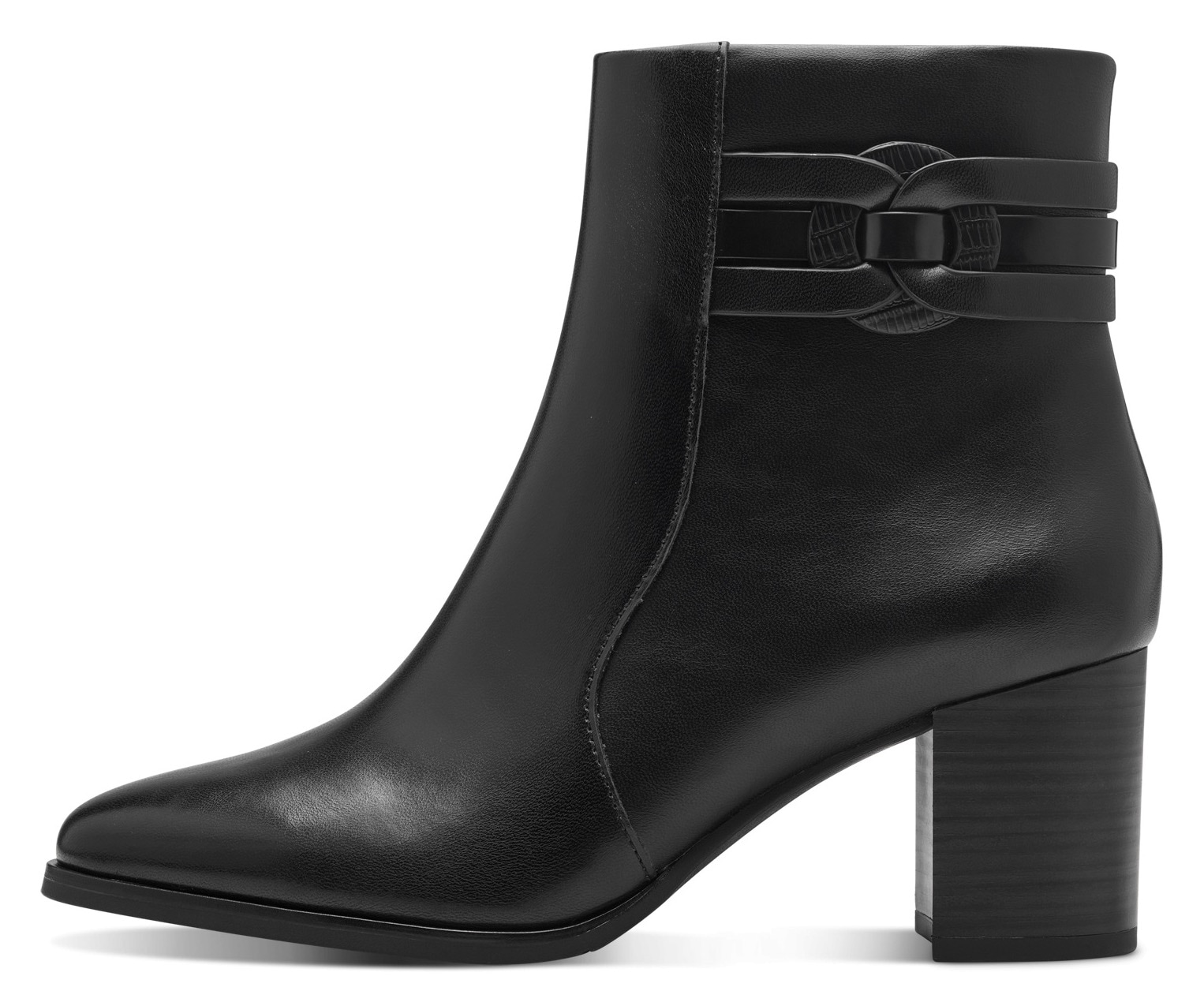 MARCO TOZZI Stiefelette, Blockabsatz, Businessschuh, Ankleboots mit Schmuck-Zierriegel