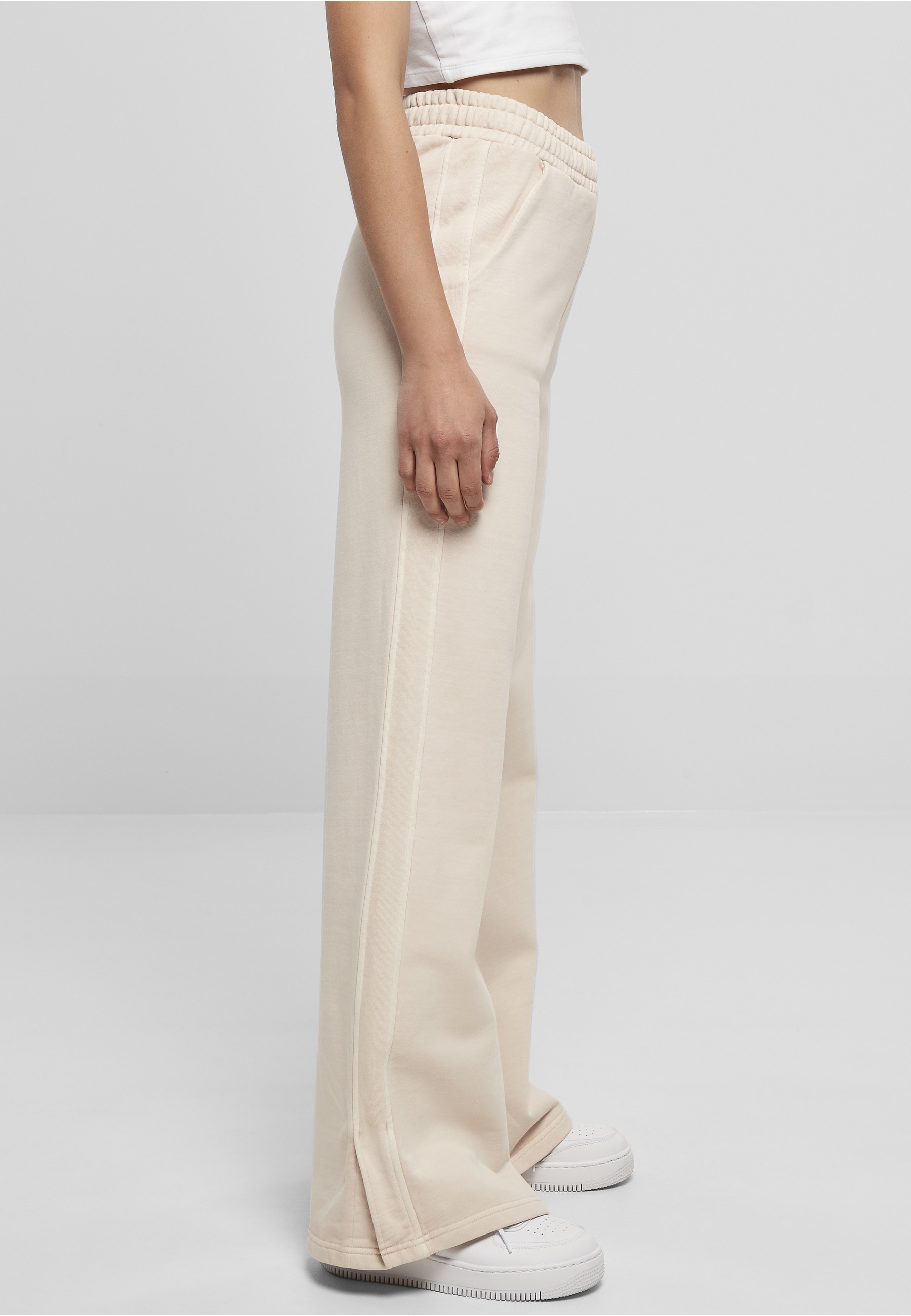 URBAN CLASSICS Jogginghose »Urban Classics Damen Ladies Heavy Terry Garment Dye Slit Pants«